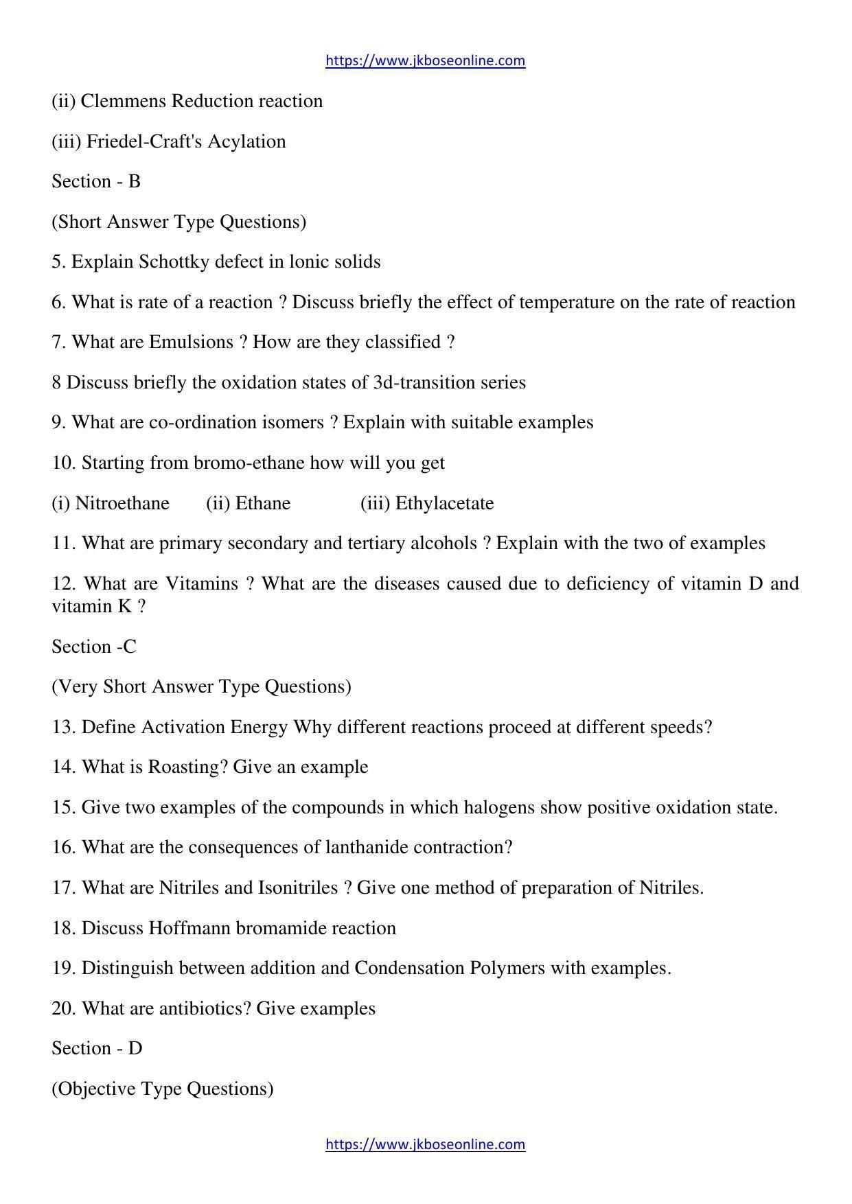 JKBOSE Class 12 Chemistry Question Papers 2013 (81018-Q) - Page 2