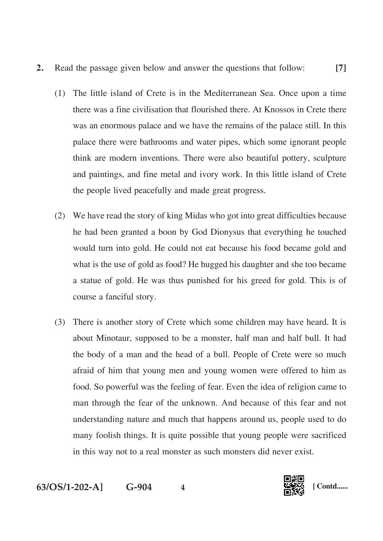 NIOS April 2022 Class 10 English Question Paper - Page 4