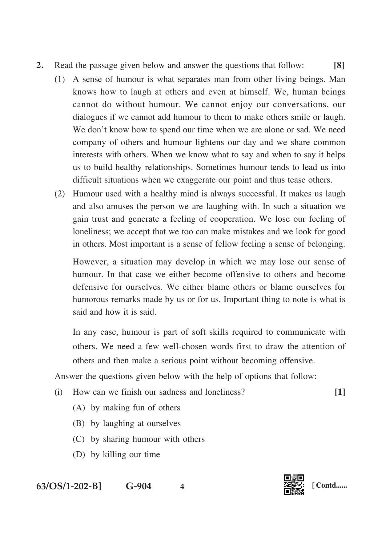 NIOS April 2022 Class 10 English Question Paper - Page 16