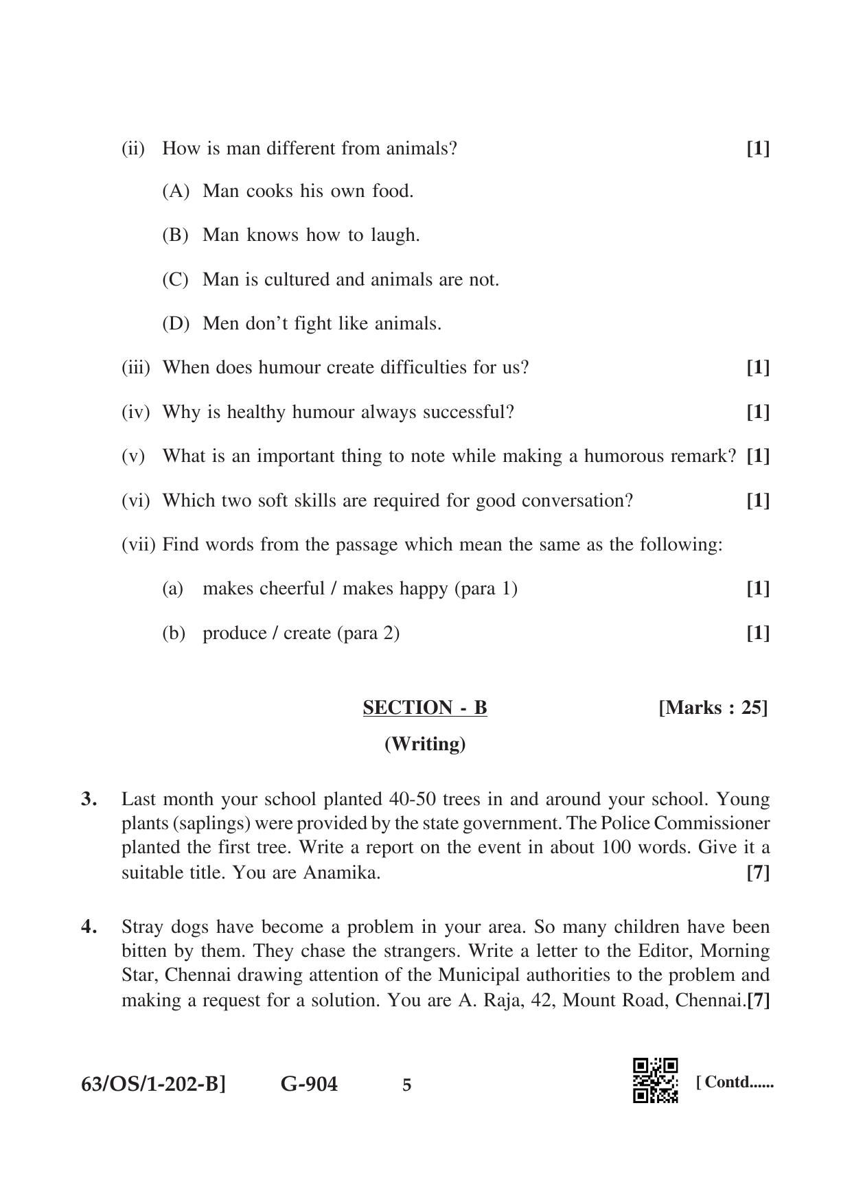NIOS April 2022 Class 10 English Question Paper - Page 17