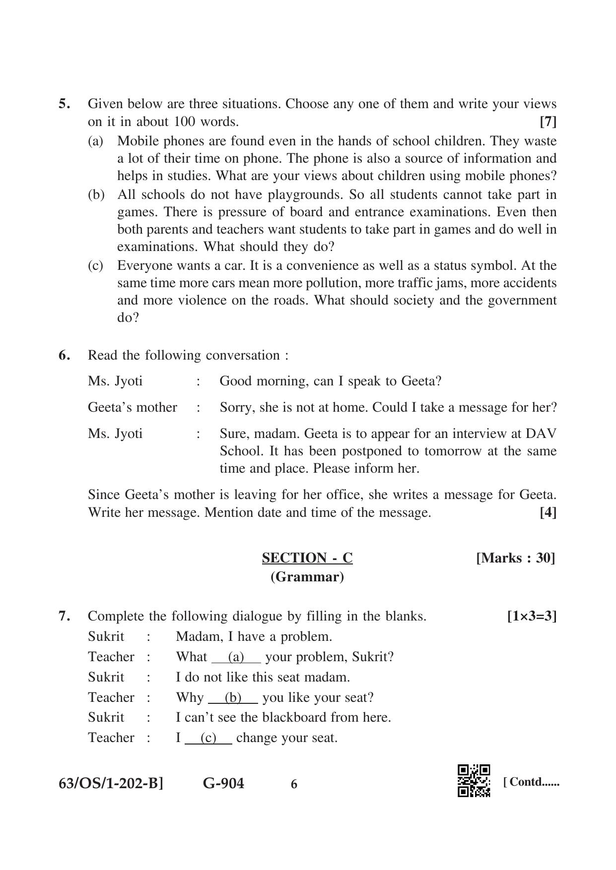 NIOS April 2022 Class 10 English Question Paper - Page 18
