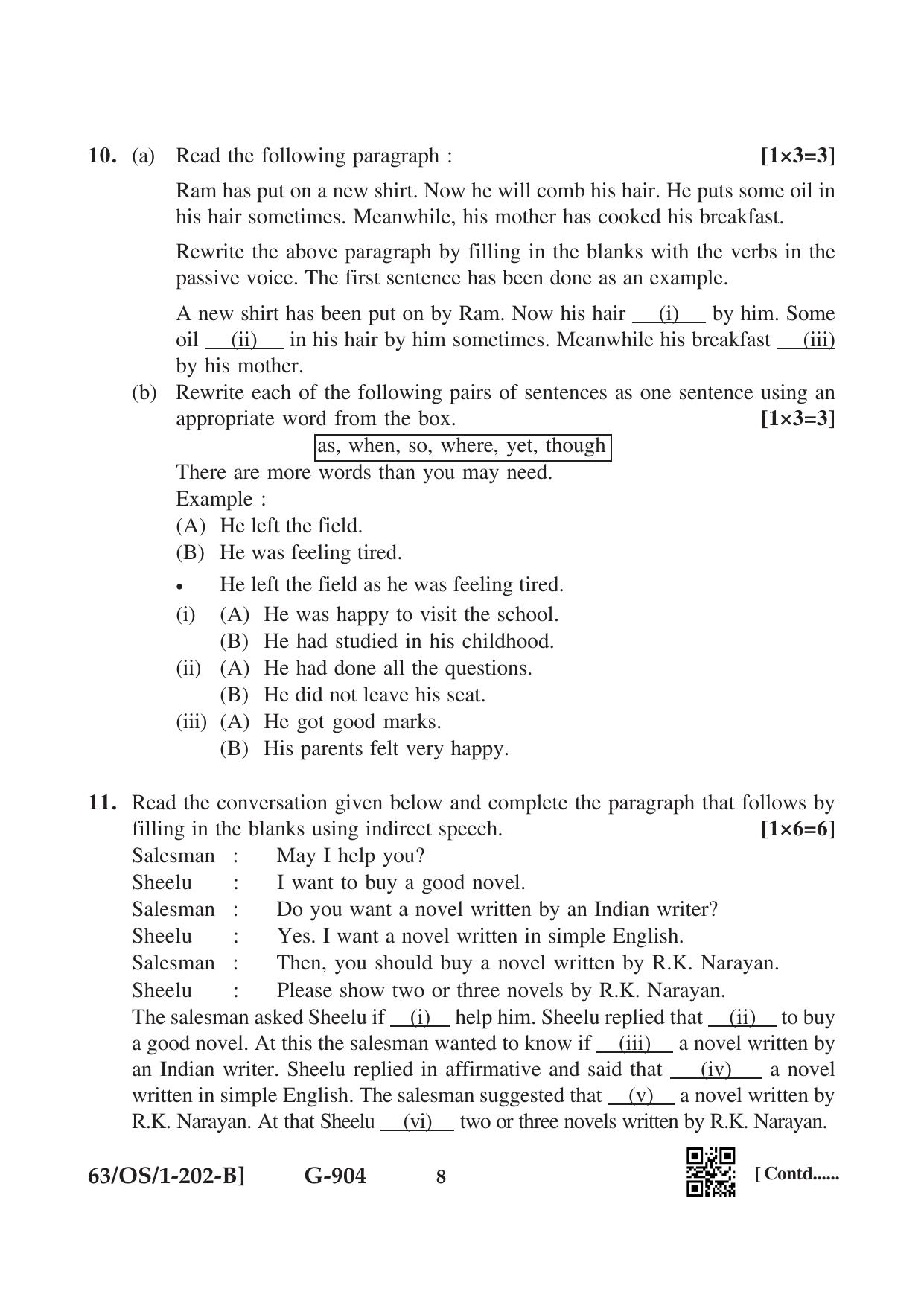 NIOS April 2022 Class 10 English Question Paper - Page 20