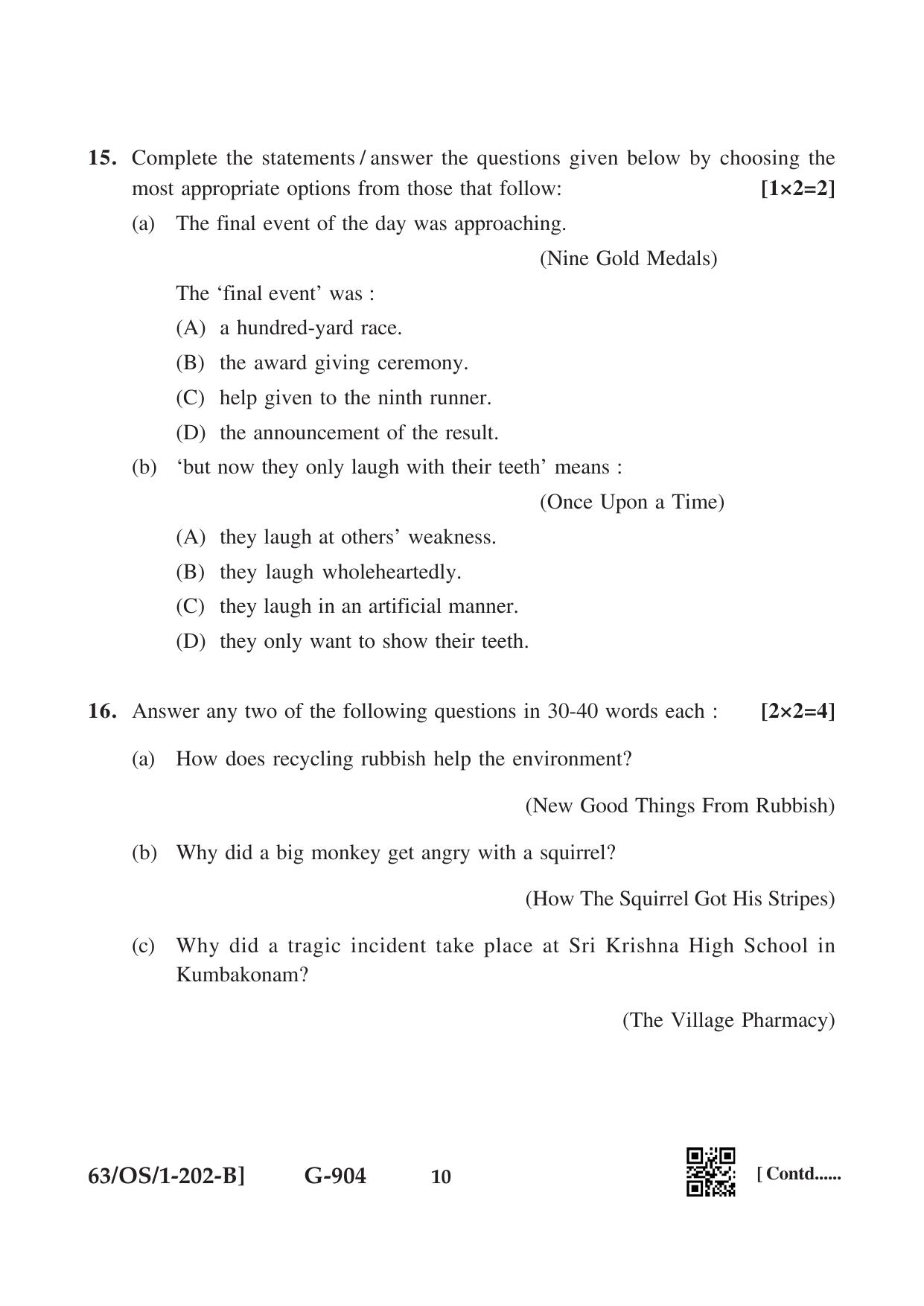 NIOS April 2022 Class 10 English Question Paper - Page 22