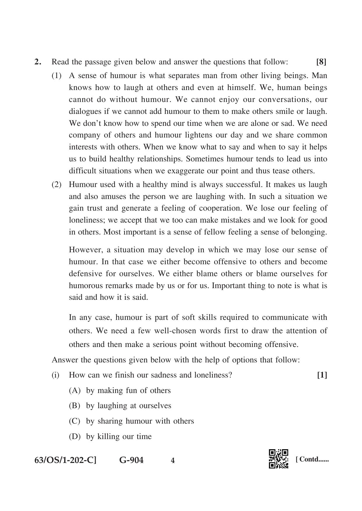NIOS April 2022 Class 10 English Question Paper - Page 28