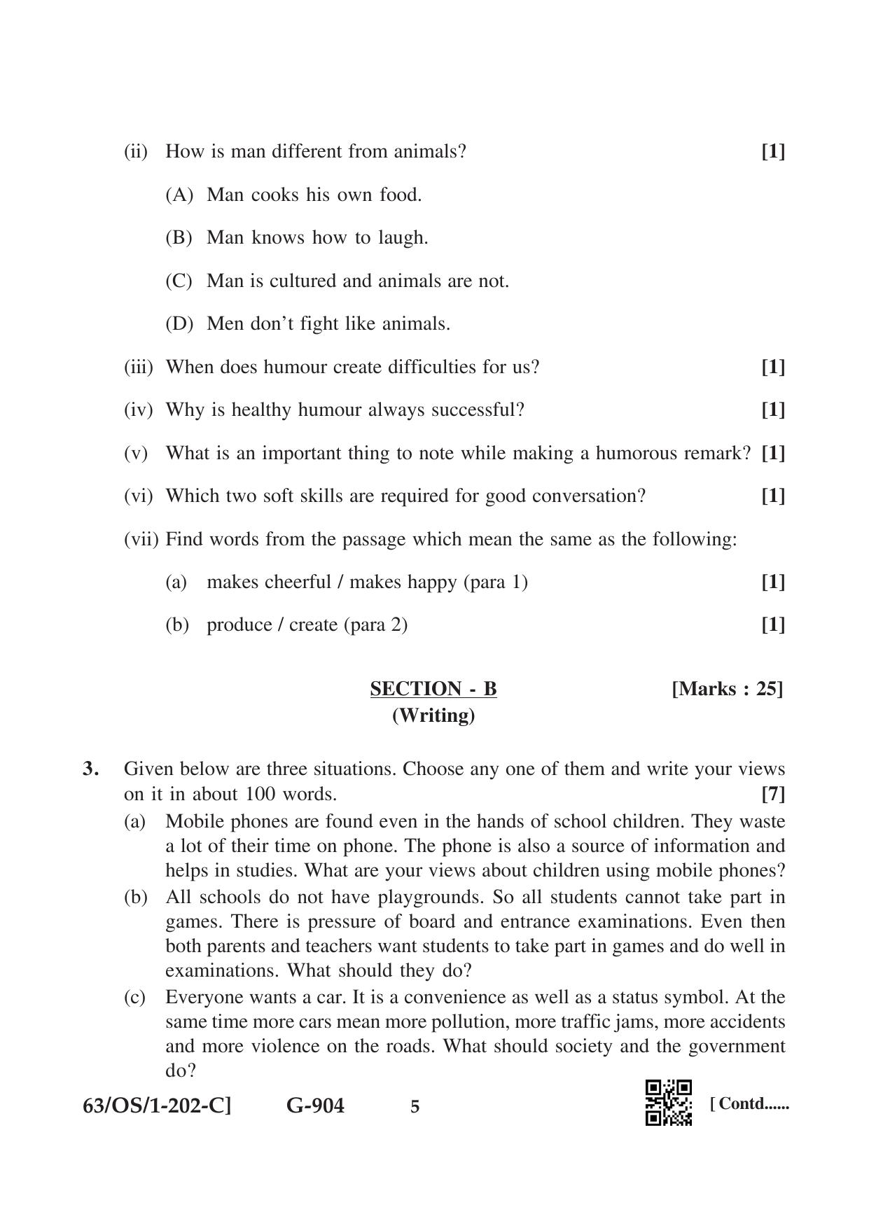 NIOS April 2022 Class 10 English Question Paper - Page 29