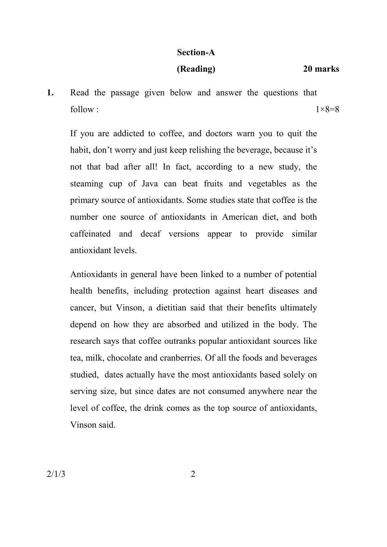 CBSE Class 10 2-1-3 ENGLISH LANGUAGE & LIT. 2016 Question Paper - Page 2