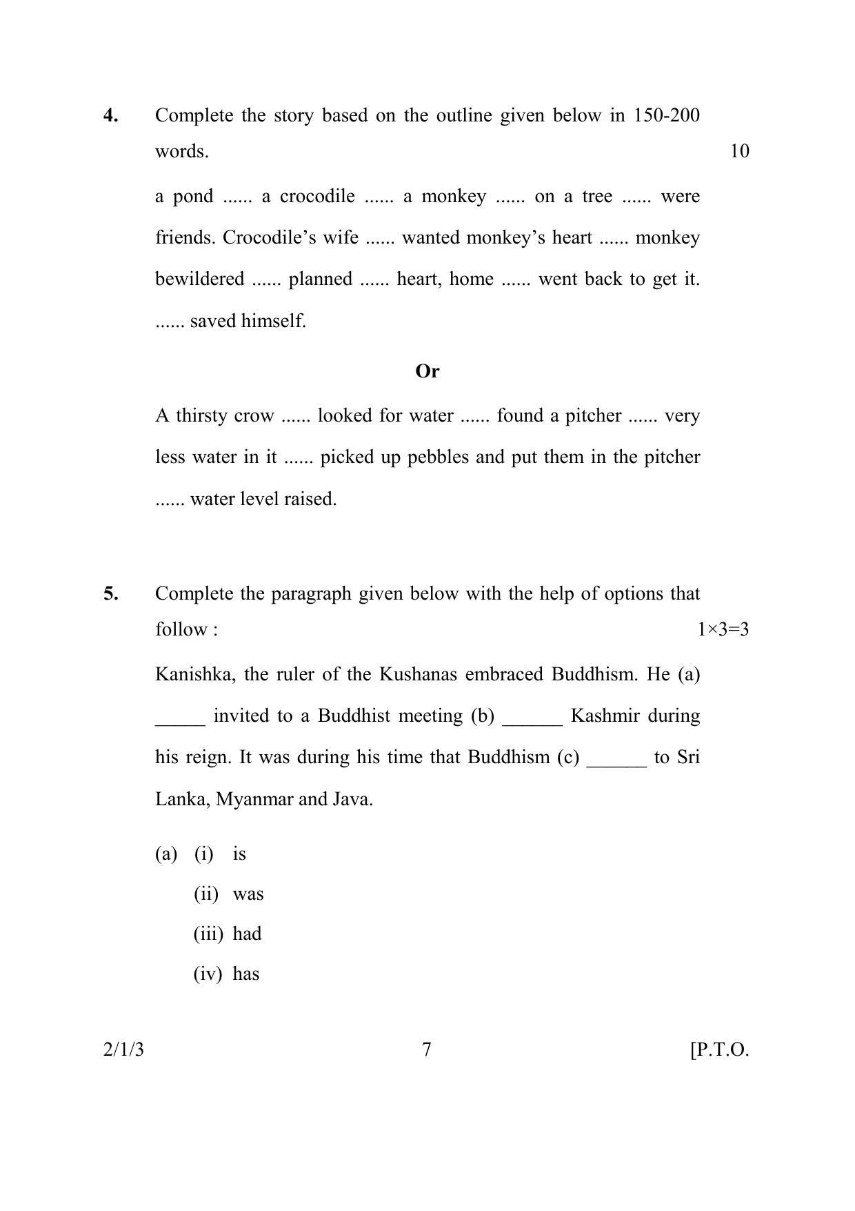 CBSE Class 10 2-1-3 ENGLISH LANGUAGE & LIT. 2016 Question Paper - Page 7