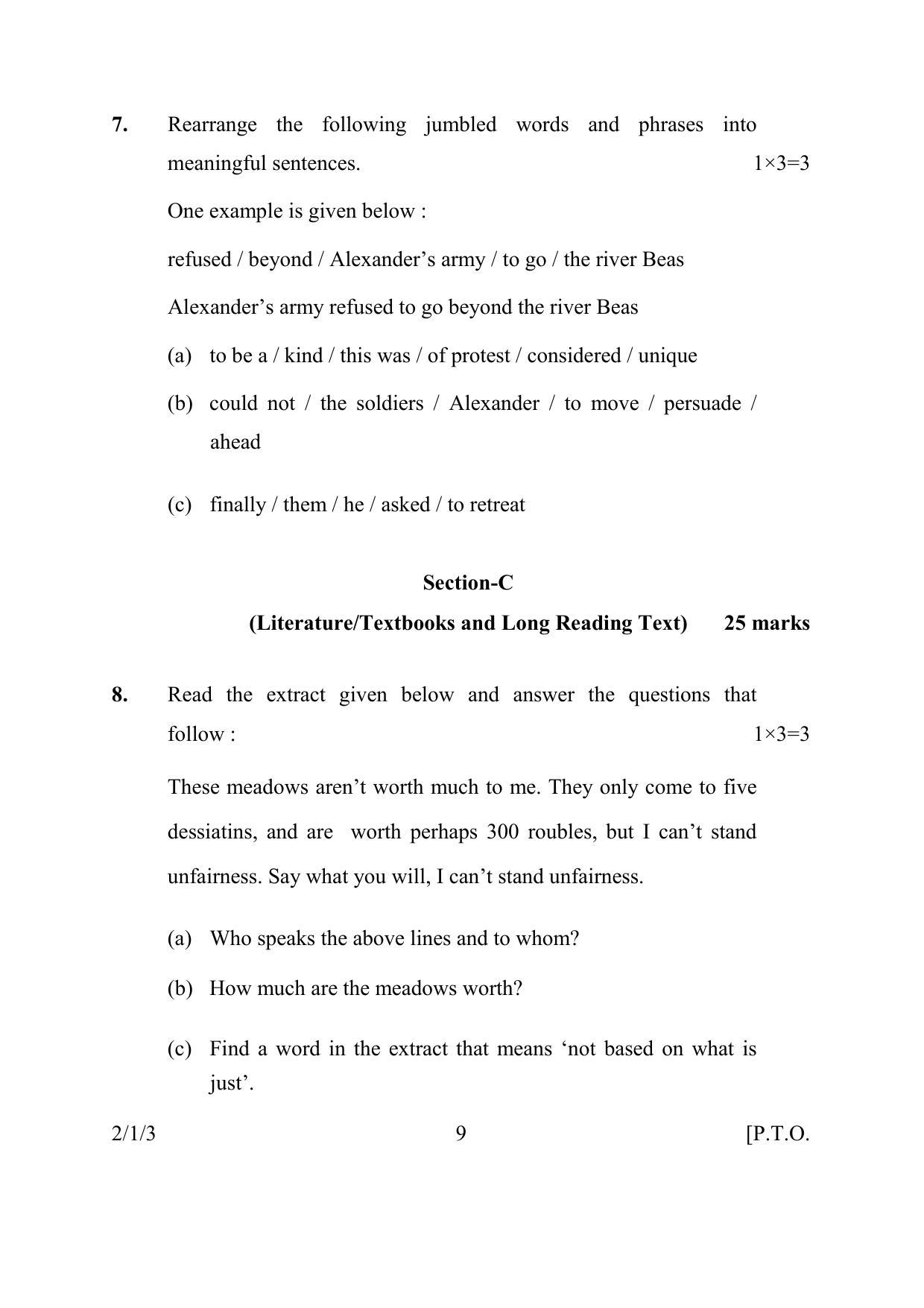 CBSE Class 10 2-1-3 ENGLISH LANGUAGE & LIT. 2016 Question Paper - Page 9