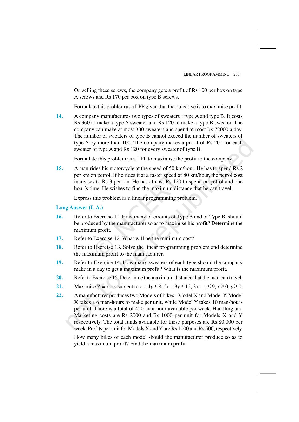 NCERT Exemplar Class 12: Mathematics Unit 12 (Linear Programming) - Page 13