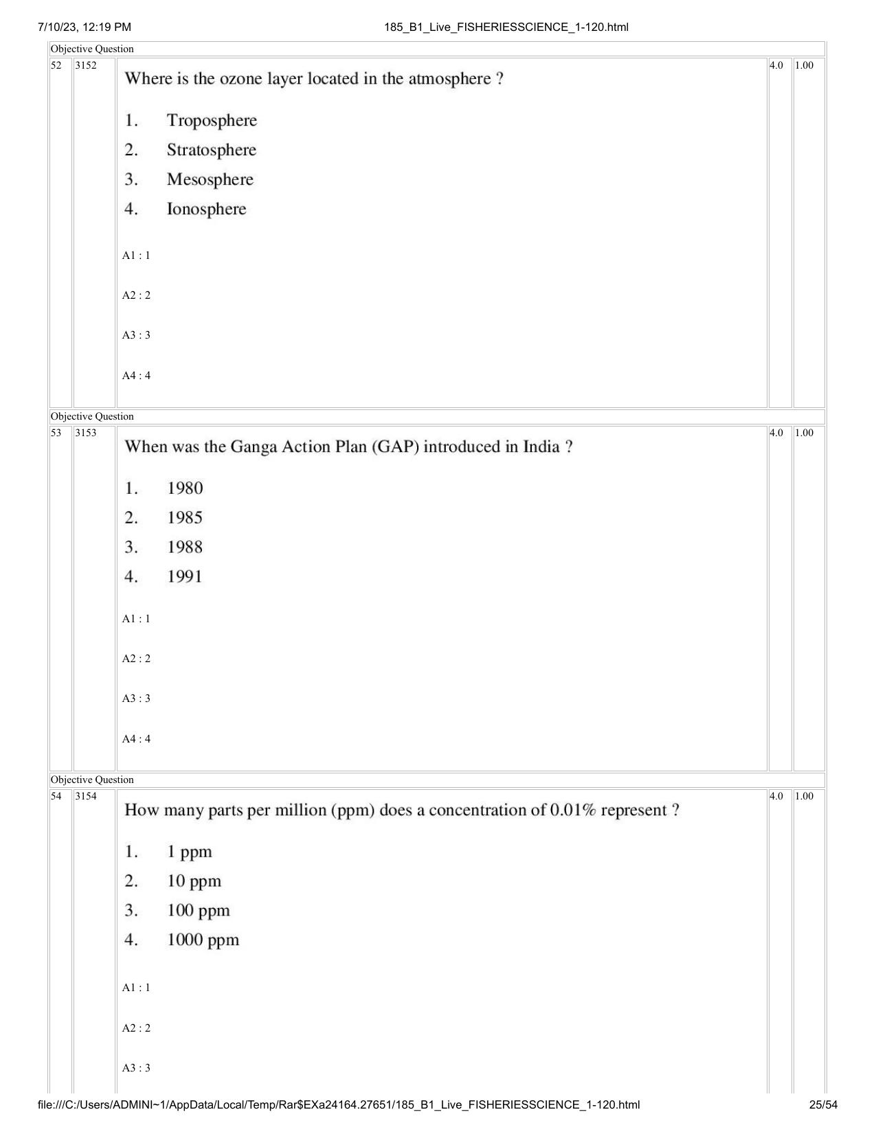 ICAR AIEEA PG 2023 FISHERIES SCIENCES Question Paper - Page 25