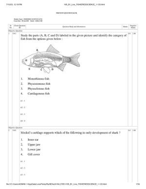 ICAR AIEEA PG 2023 FISHERIES SCIENCES Question Paper