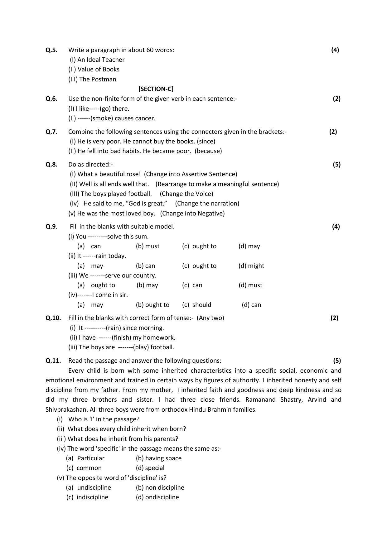 Hp Board Class 9 English Model Paper Indcareer Schools Hp Board Class 9 English Model Paper Indcareer Schools