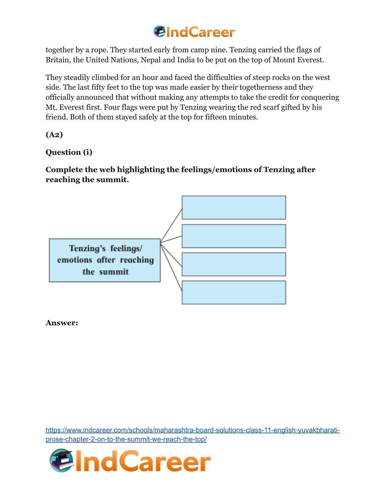 Maharashtra Board Solutions Class 11-English Yuvakbharati (Prose): Chapter 2- On To The Summit: We Reach The Top - Page 6