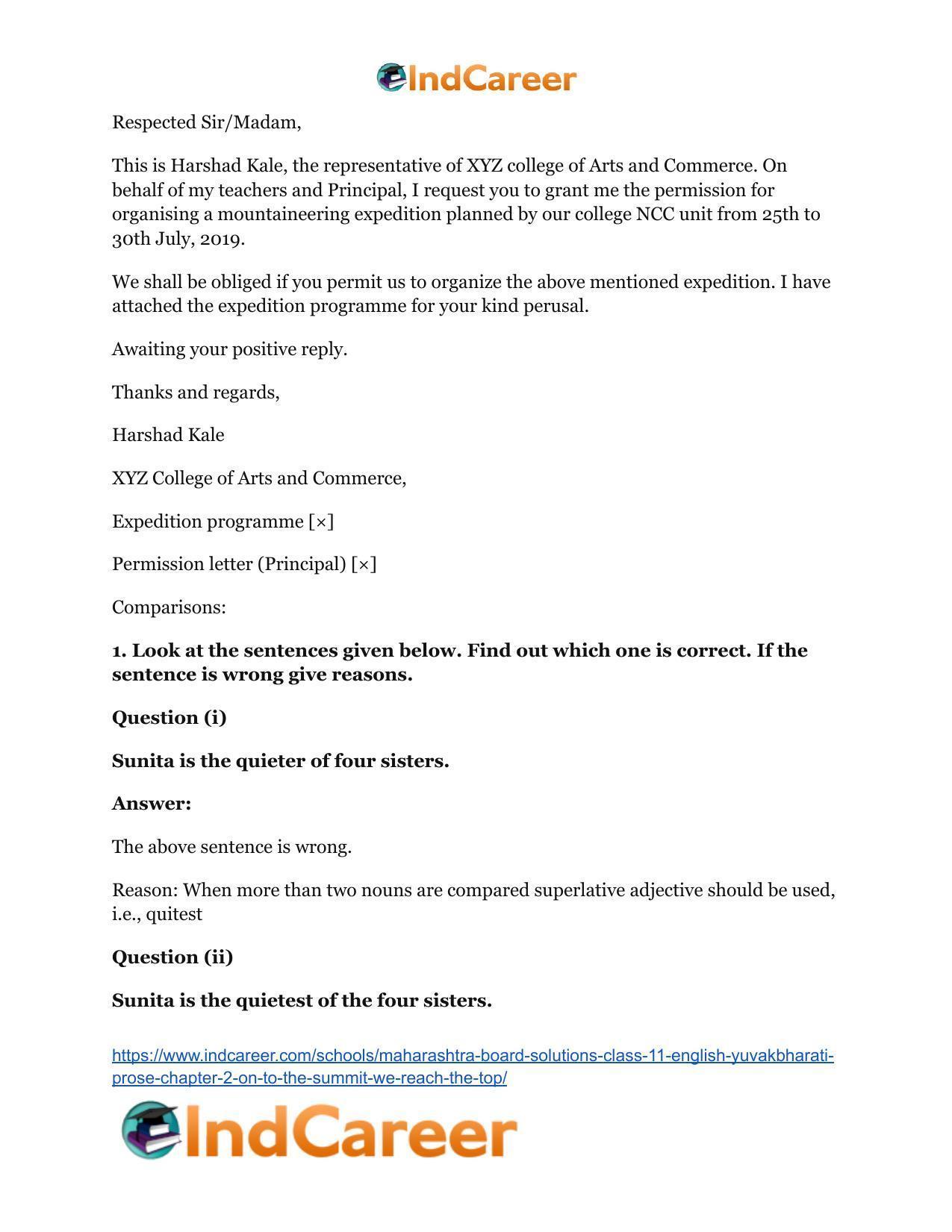 Maharashtra Board Solutions Class 11-English Yuvakbharati (Prose): Chapter 2- On To The Summit: We Reach The Top - Page 17