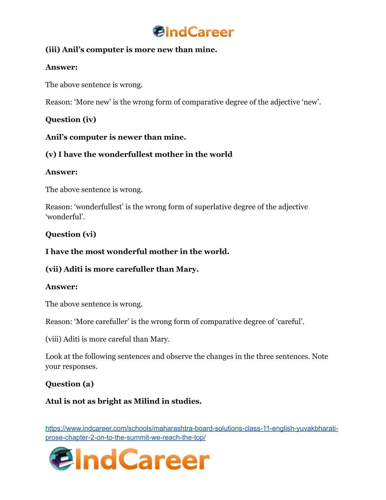 Maharashtra Board Solutions Class 11-English Yuvakbharati (Prose): Chapter 2- On To The Summit: We Reach The Top - Page 18