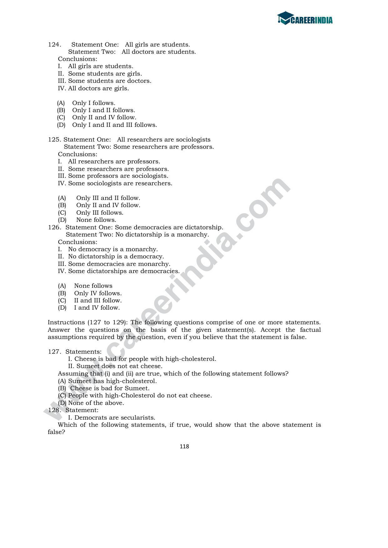 CLAT 2012 UG Sample Question Paper - Page 13