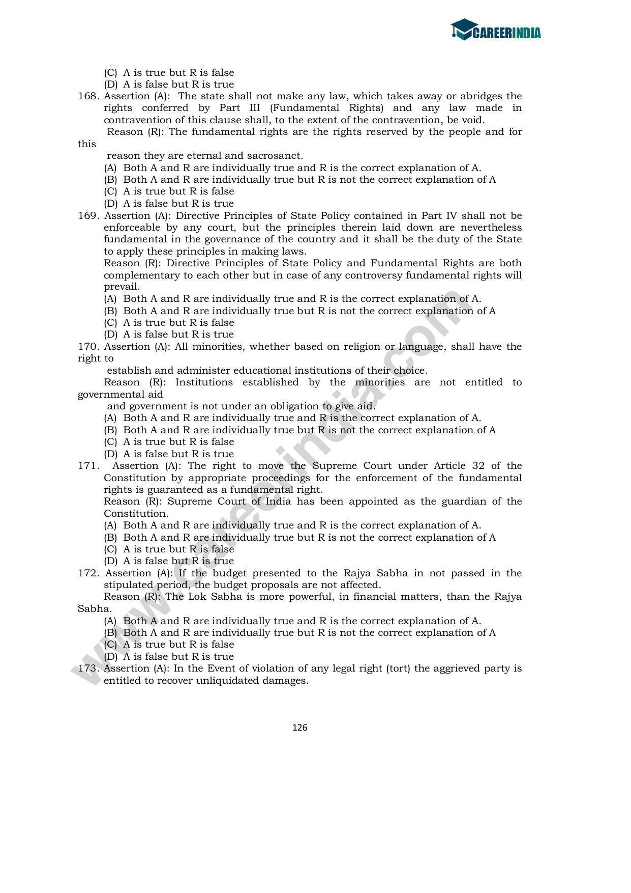 CLAT 2012 UG Sample Question Paper - Page 21