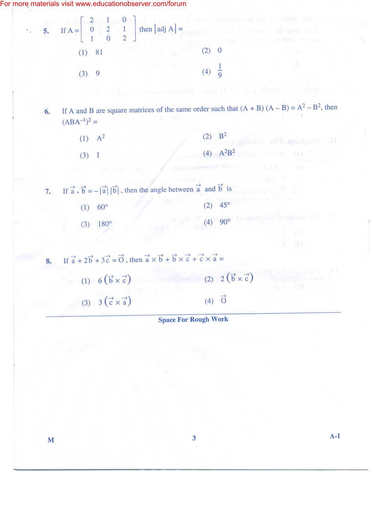 KEAM Paper III 2009 Question Paper - Page 3