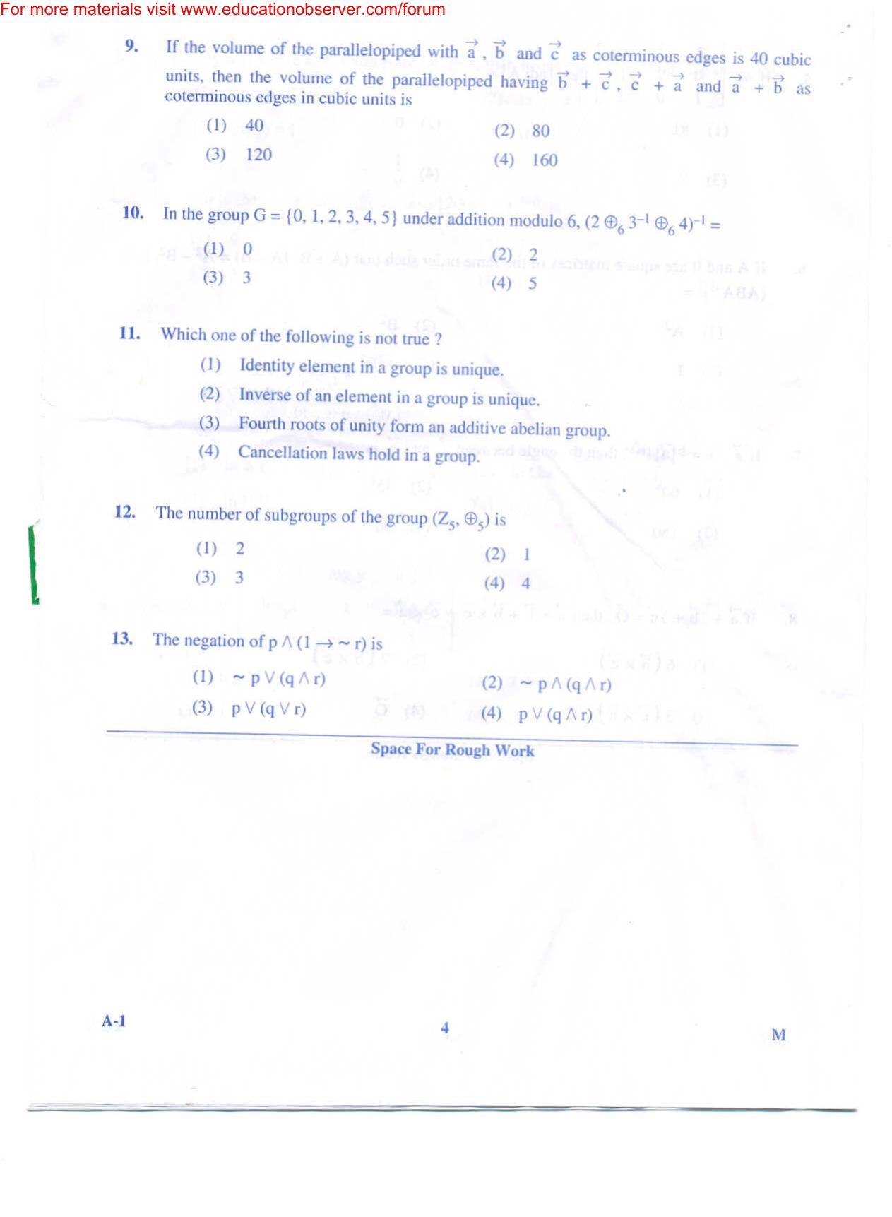 KEAM Paper III 2009 Question Paper - Page 4