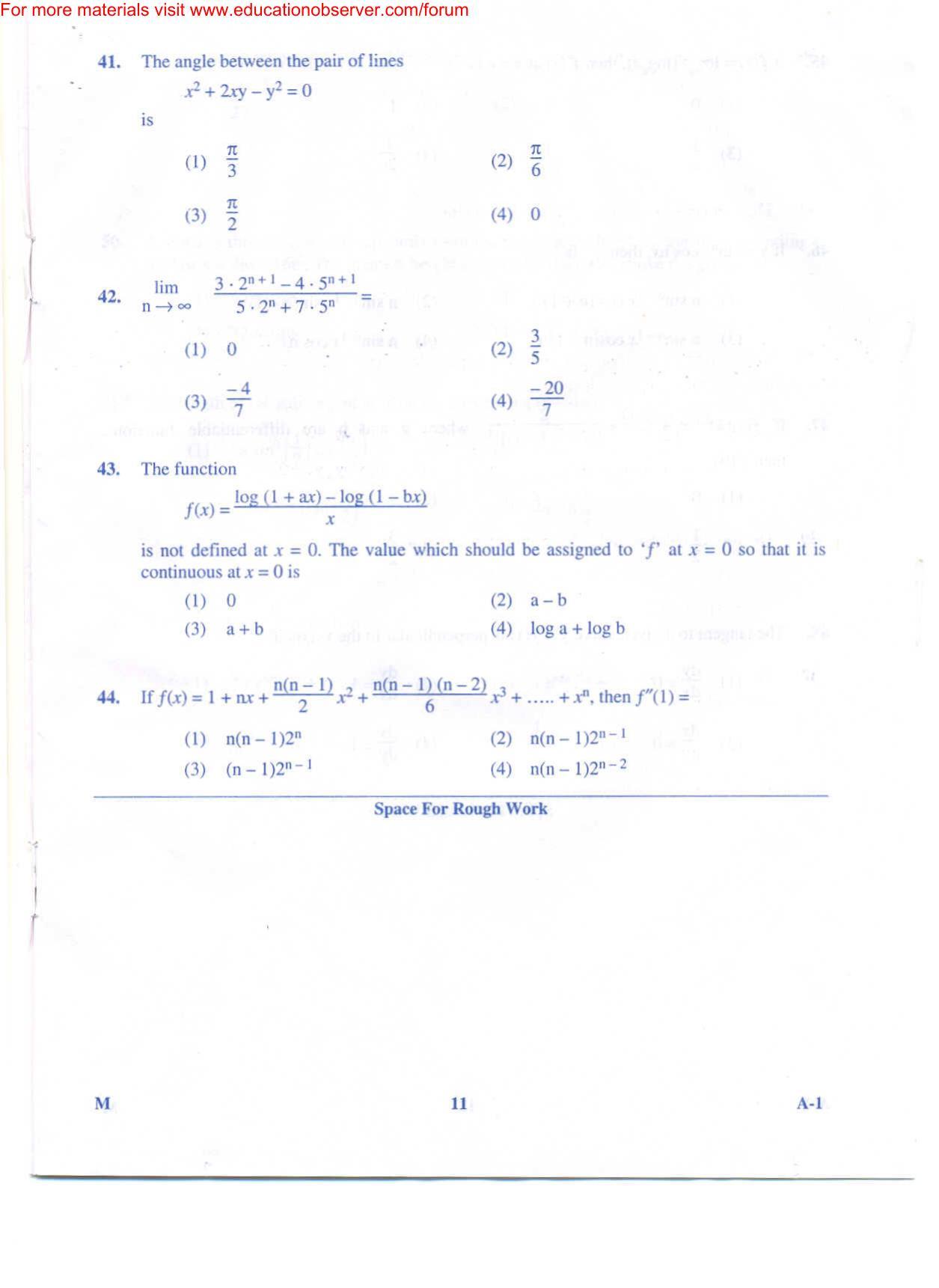 KEAM Paper III 2009 Question Paper - Page 11