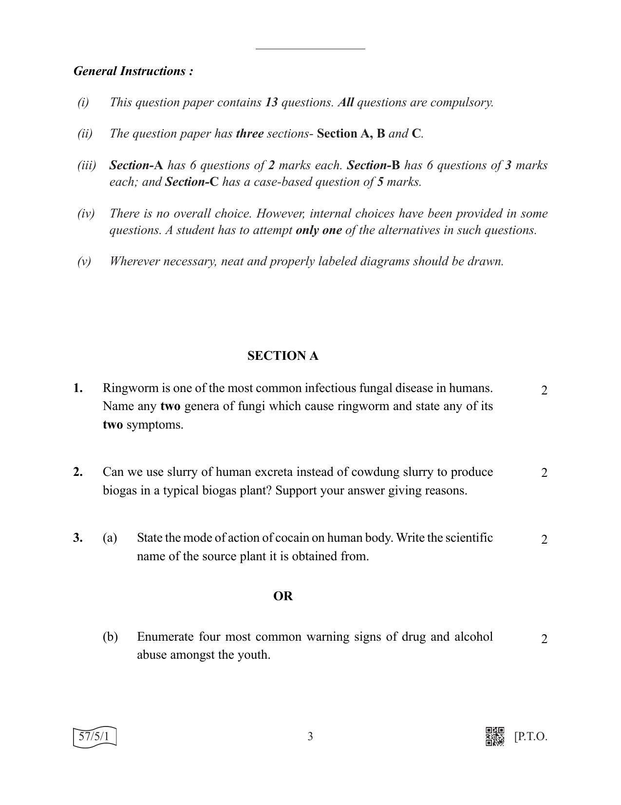 CBSE Class 12 57-5-1 Biology 2022 Question Paper - Page 3