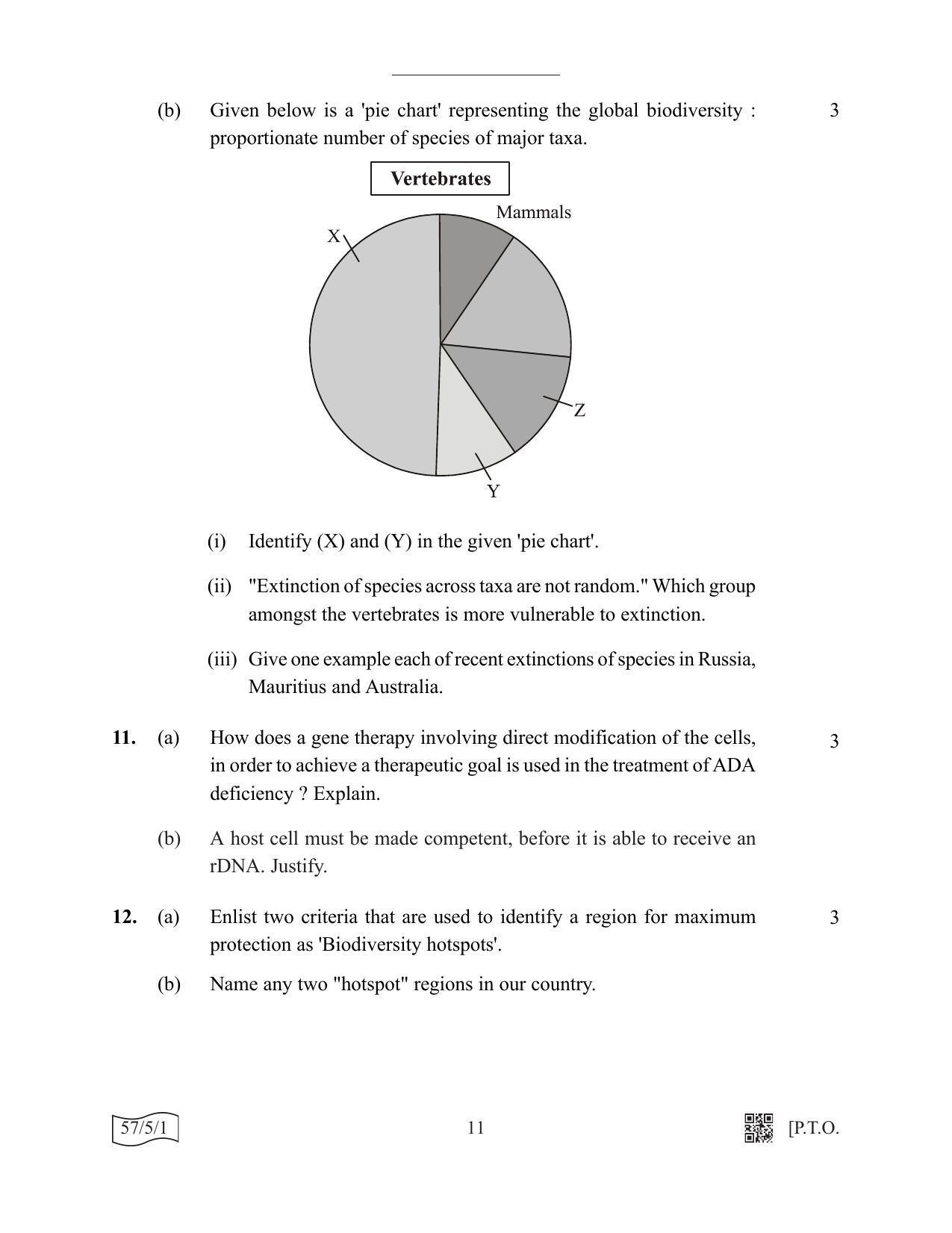 CBSE Class 12 57-5-1 Biology 2022 Question Paper - Page 11