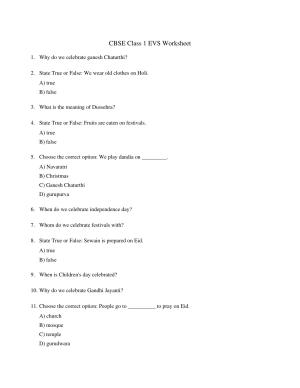 CBSE Class 1 EVS Going to school Worksheets