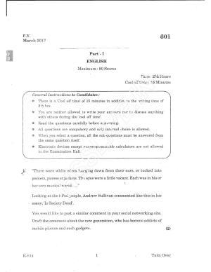 Kerala Plus One 2017 English Question Paper