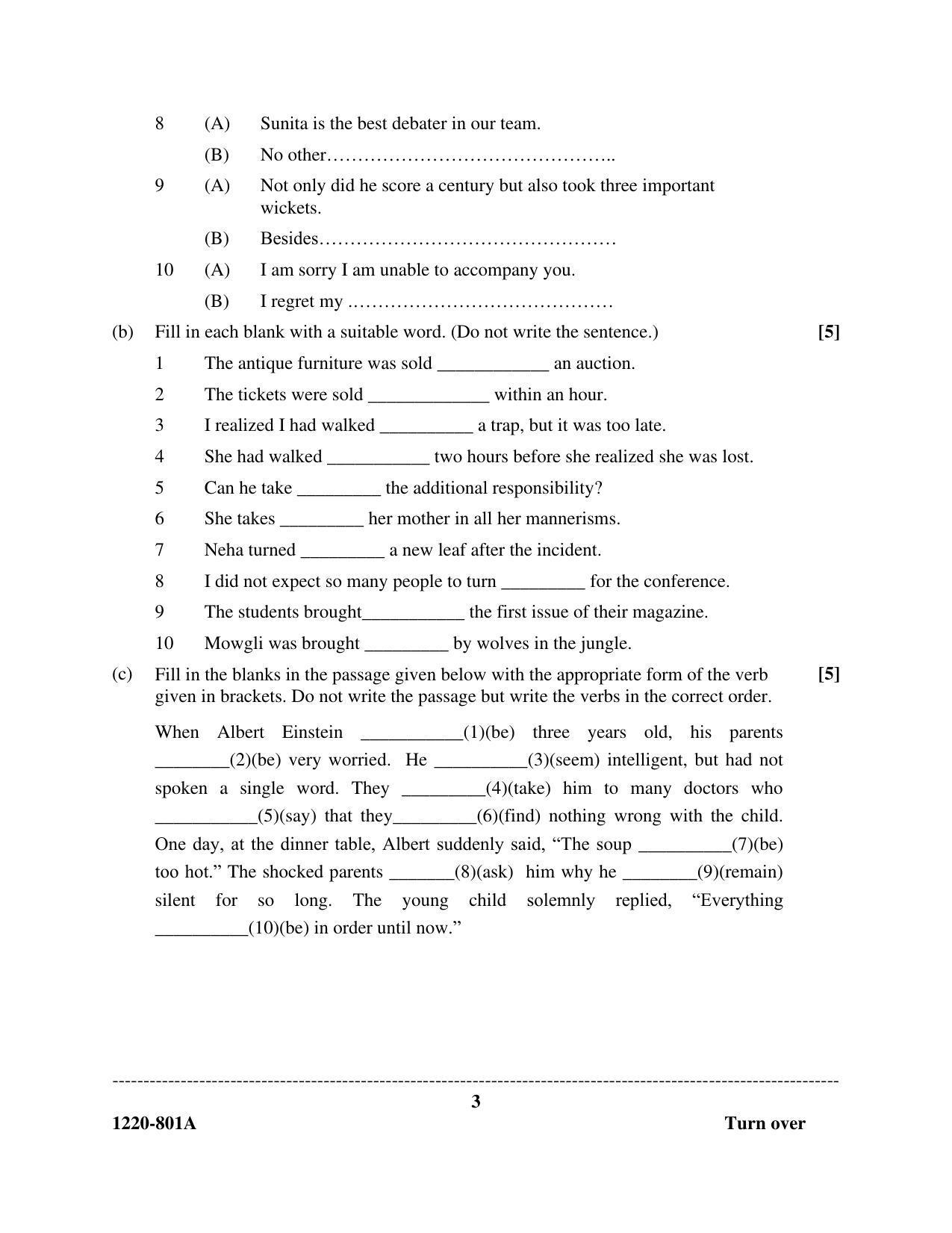 ISC Class 12 2020 English Paper I Question Paper - Page 3