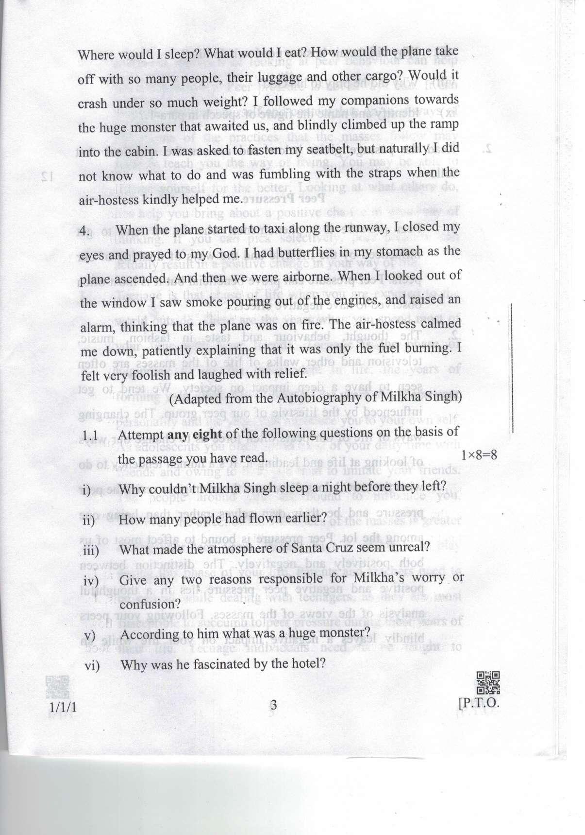 CBSE Class 10 1-1-1 Eng. Comm. 2019 Question Paper - Page 3