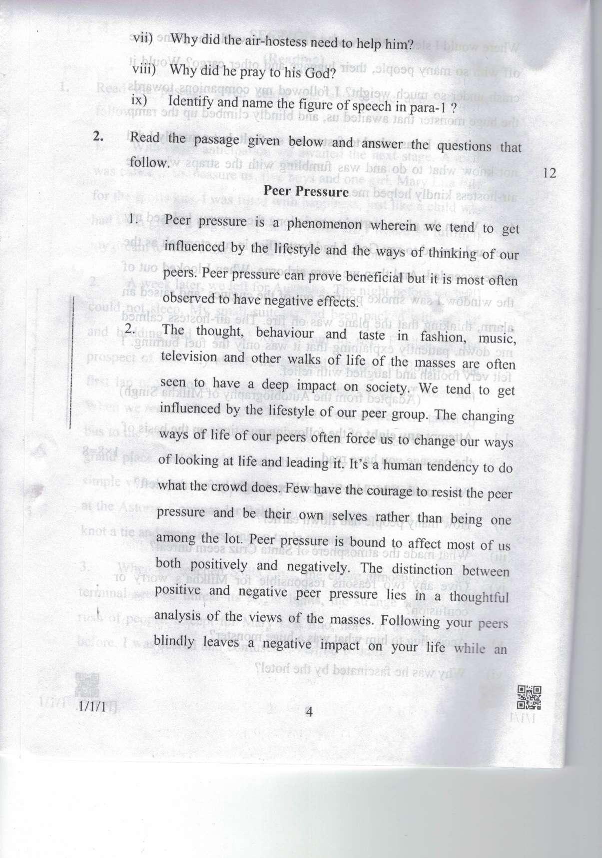 CBSE Class 10 1-1-1 Eng. Comm. 2019 Question Paper - Page 4