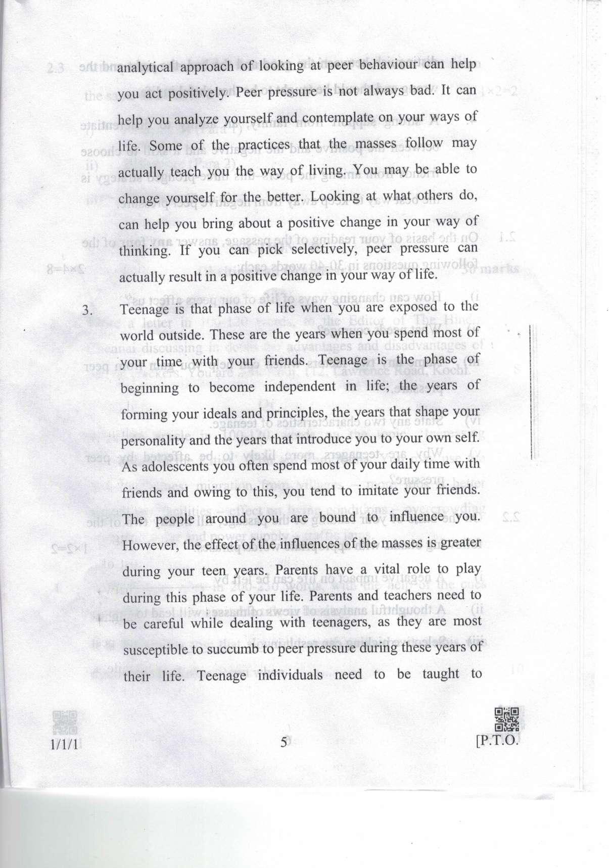 CBSE Class 10 1-1-1 Eng. Comm. 2019 Question Paper - Page 5