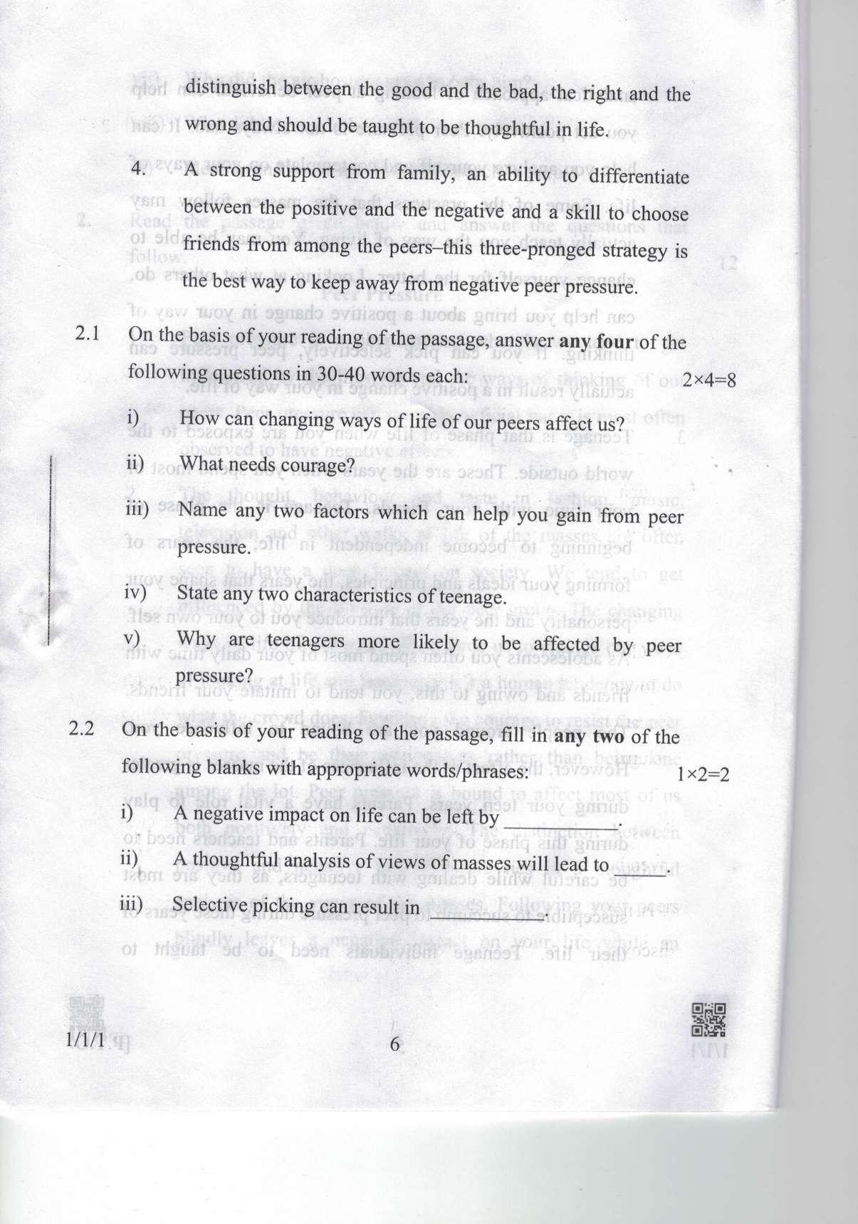 CBSE Class 10 1-1-1 Eng. Comm. 2019 Question Paper - Page 6