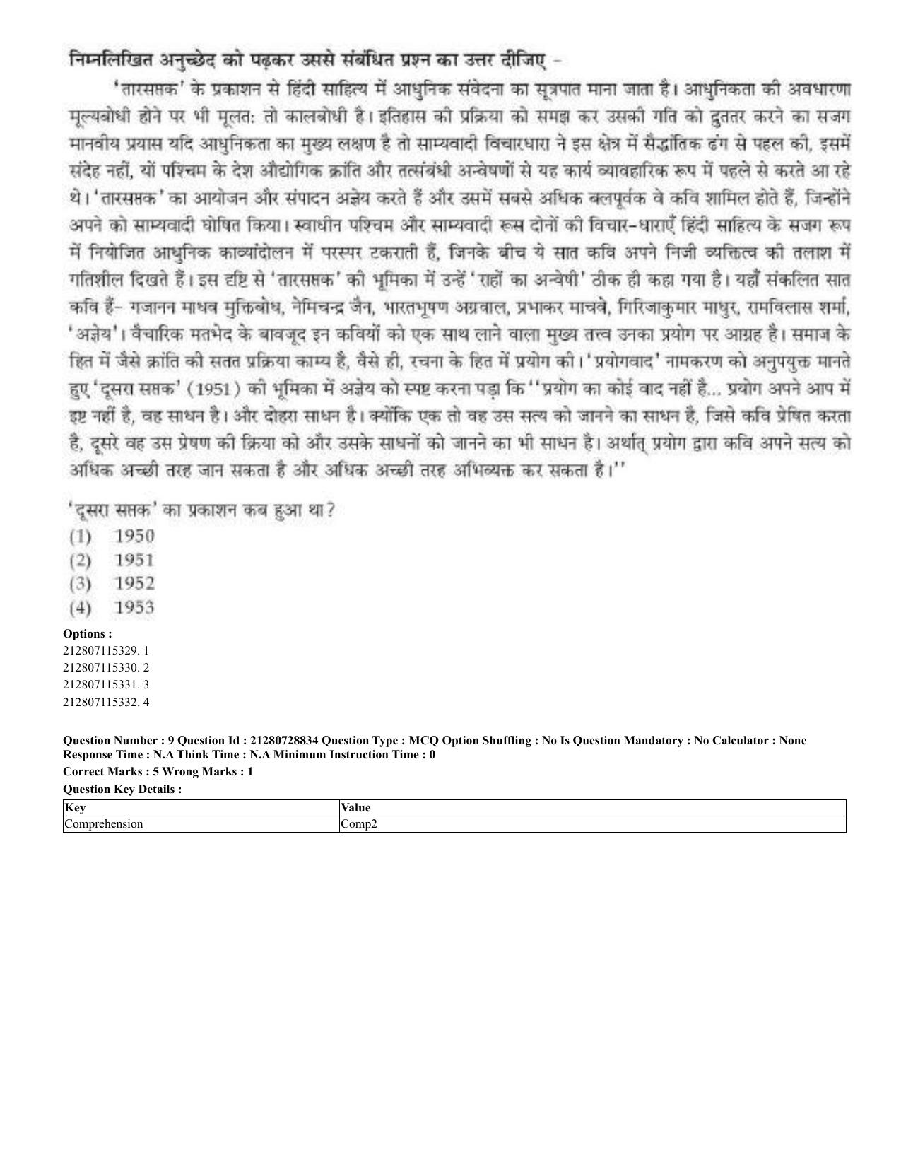 CUET 2023 Domestic Shift 3 Question Paper - 17 June 2023 - Page 9