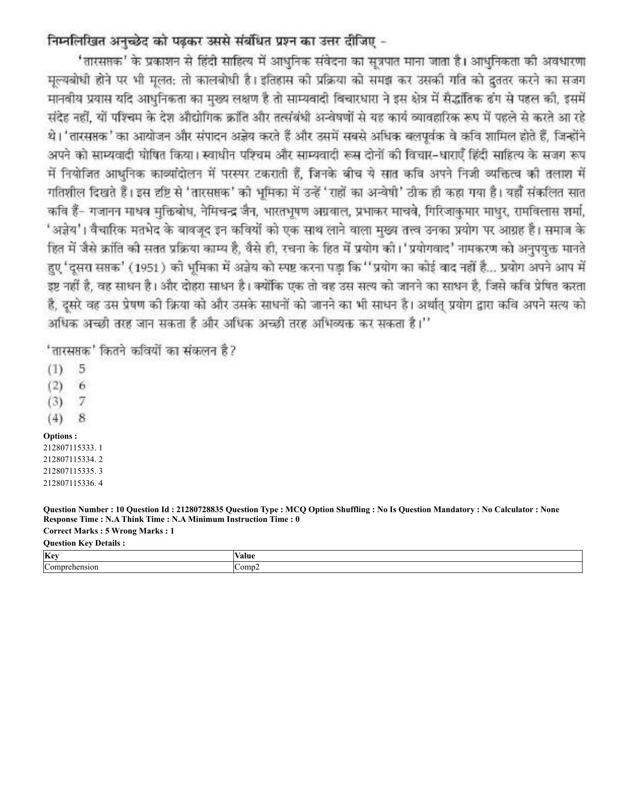 CUET 2023 Domestic Shift 3 Question Paper - 17 June 2023 - Page 10