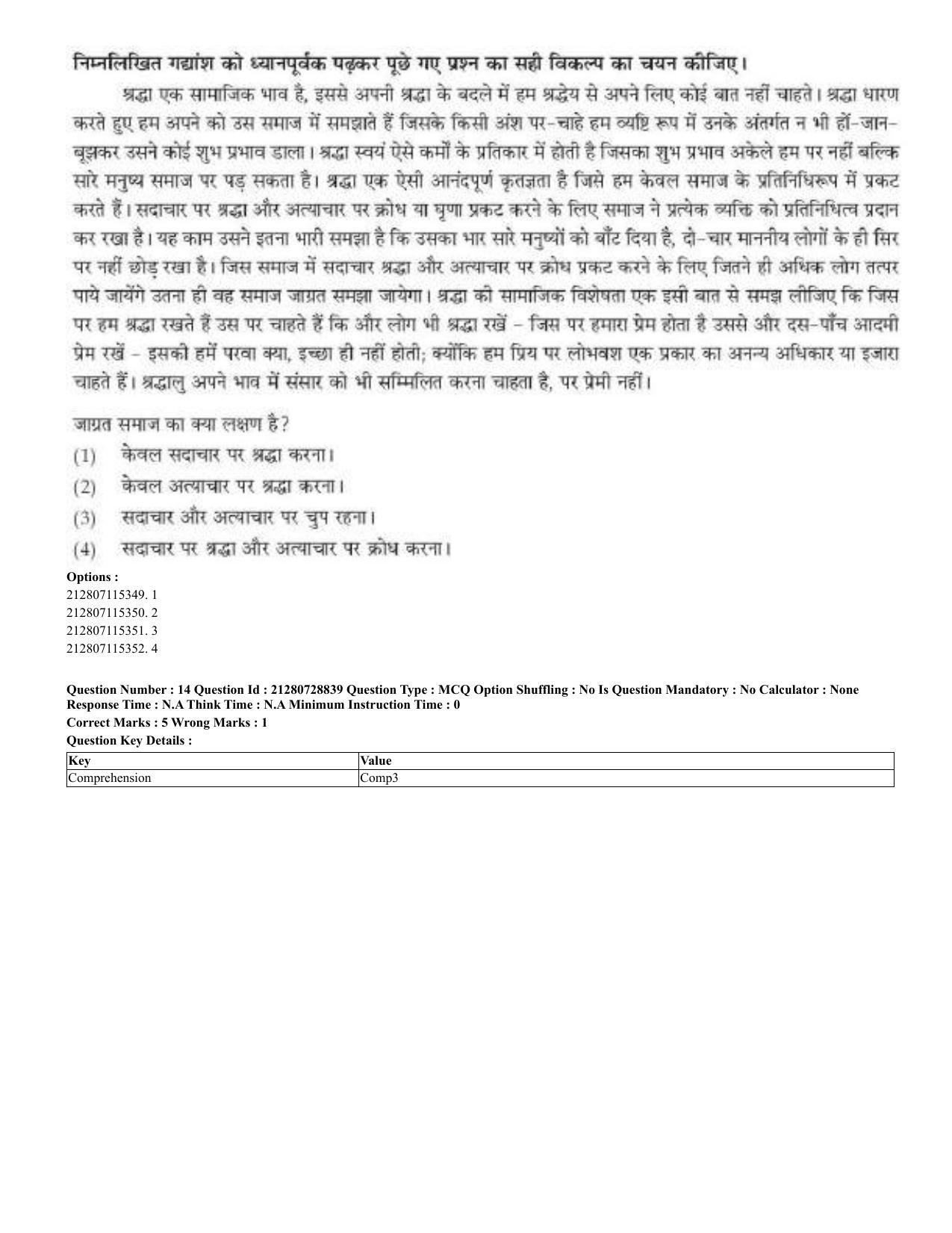 CUET 2023 Domestic Shift 3 Question Paper - 17 June 2023 - Page 14