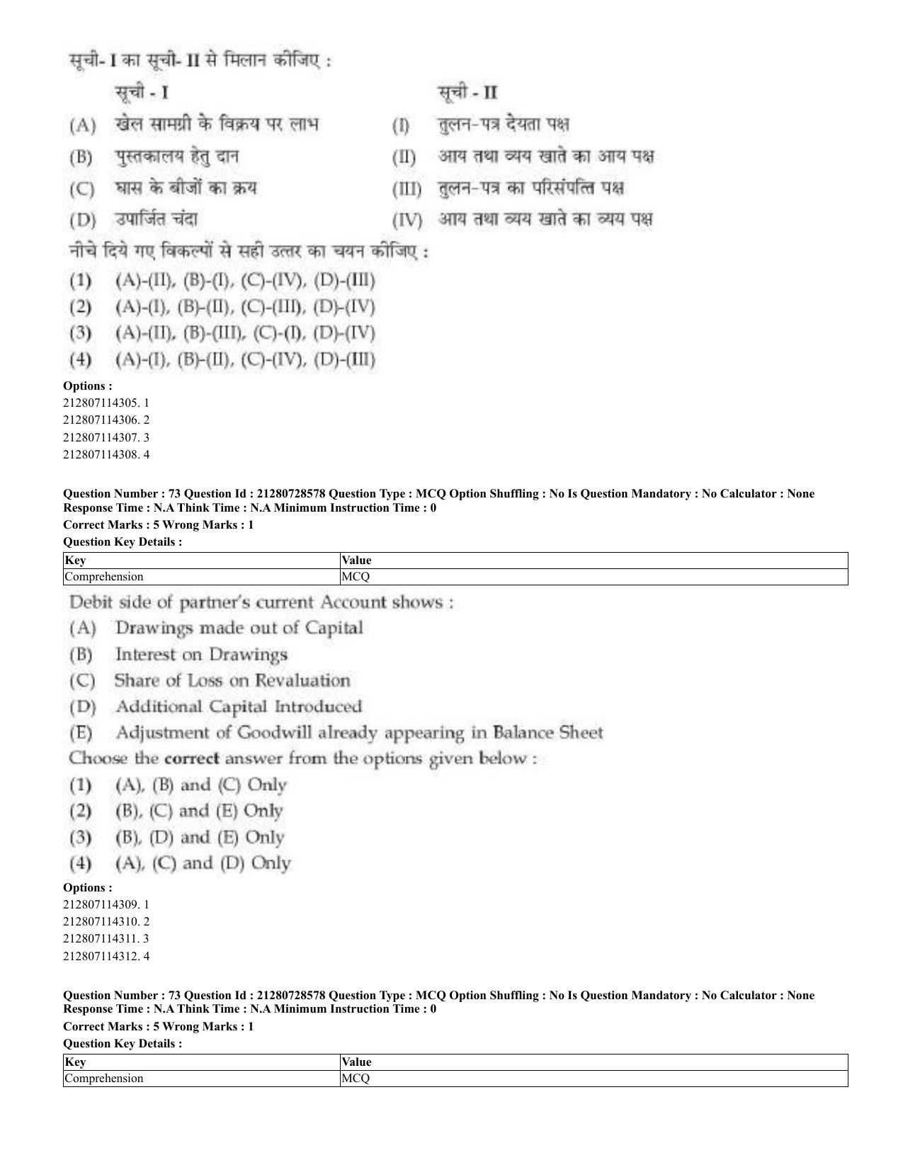 CUET 2023 Domestic Shift 3 Question Paper - 17 June 2023 - Page 50