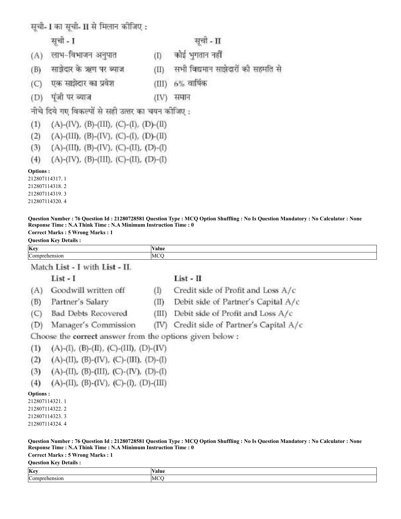 CUET 2023 Domestic Shift 3 Question Paper - 17 June 2023 - Page 53