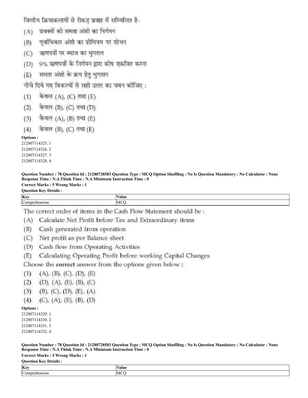 CUET 2023 Domestic Shift 3 Question Paper - 17 June 2023 - Page 55