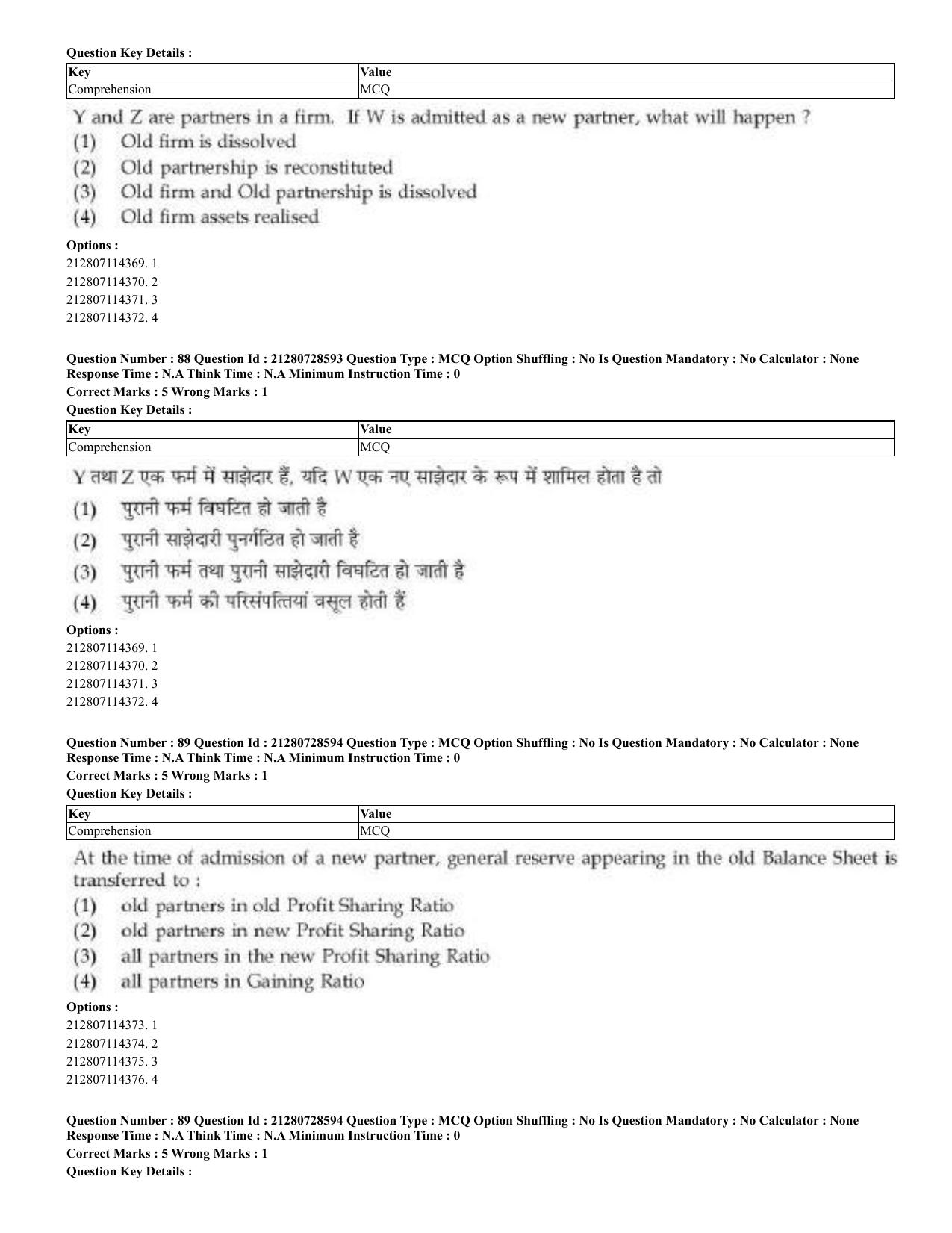 CUET 2023 Domestic Shift 3 Question Paper - 17 June 2023 - Page 65