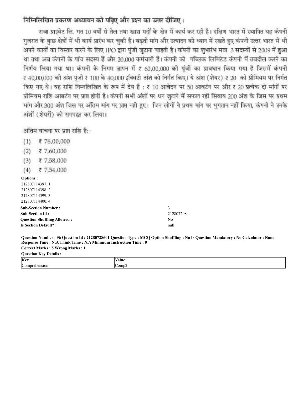 CUET 2023 Domestic Shift 3 Question Paper - 17 June 2023 - Page 76