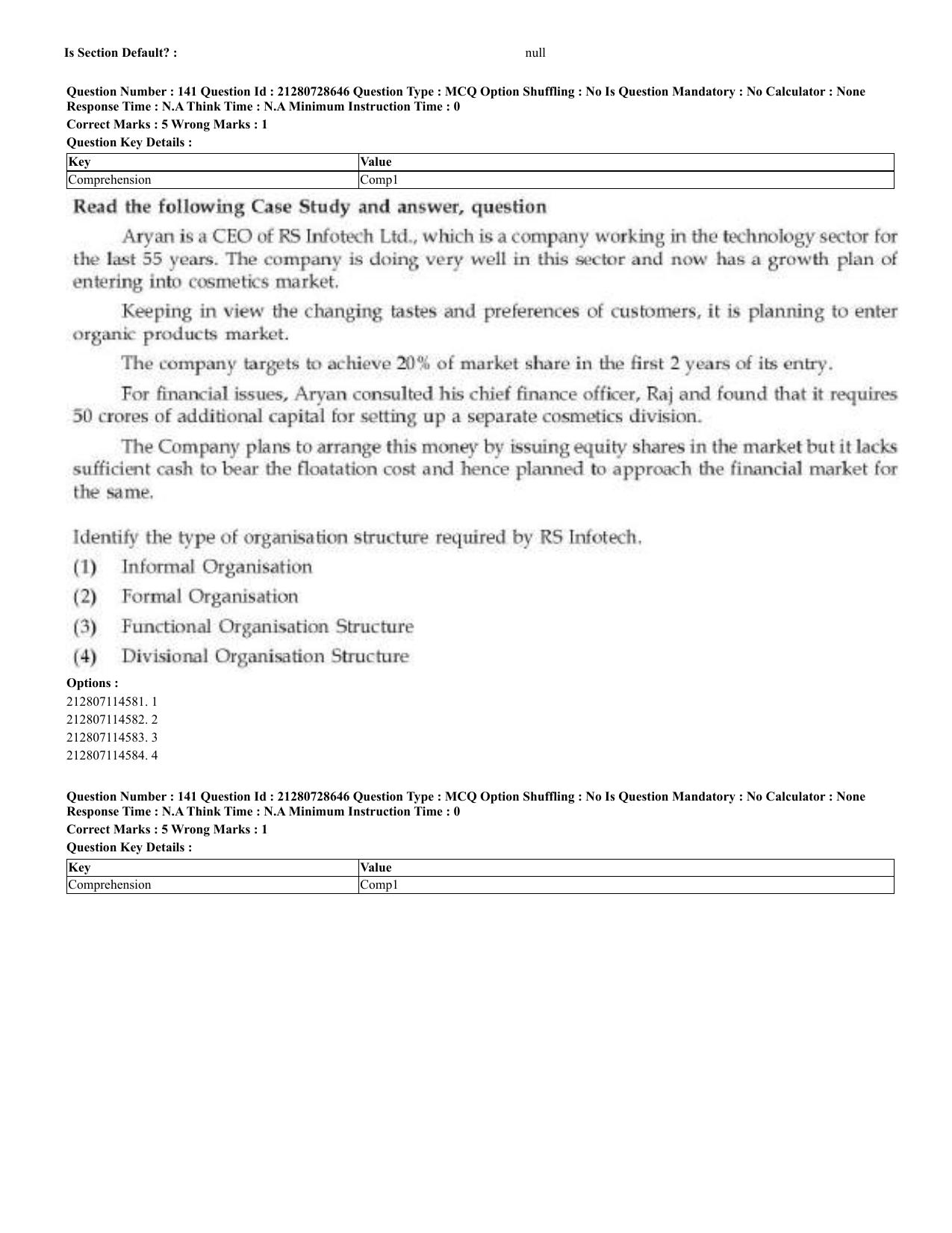 CUET 2023 Domestic Shift 3 Question Paper - 17 June 2023 - Page 123