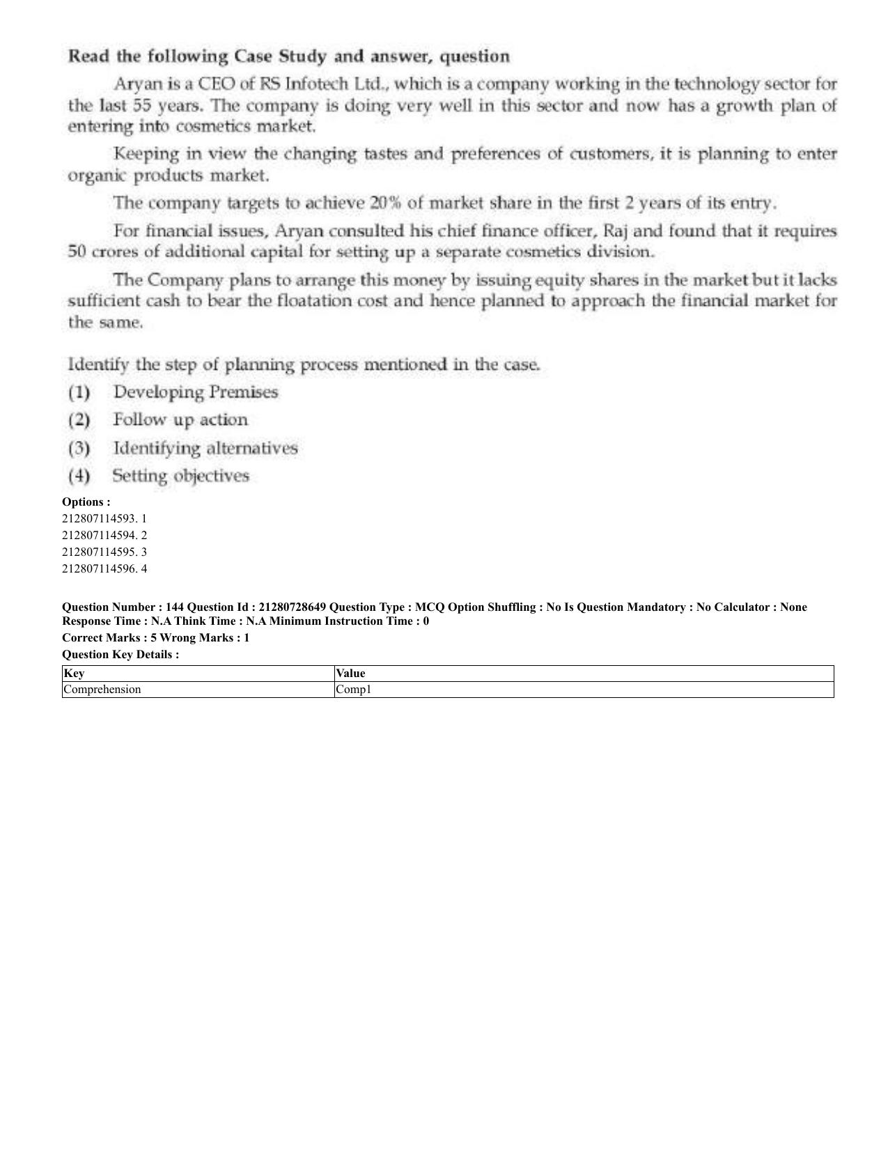 CUET 2023 Domestic Shift 3 Question Paper - 17 June 2023 - Page 129