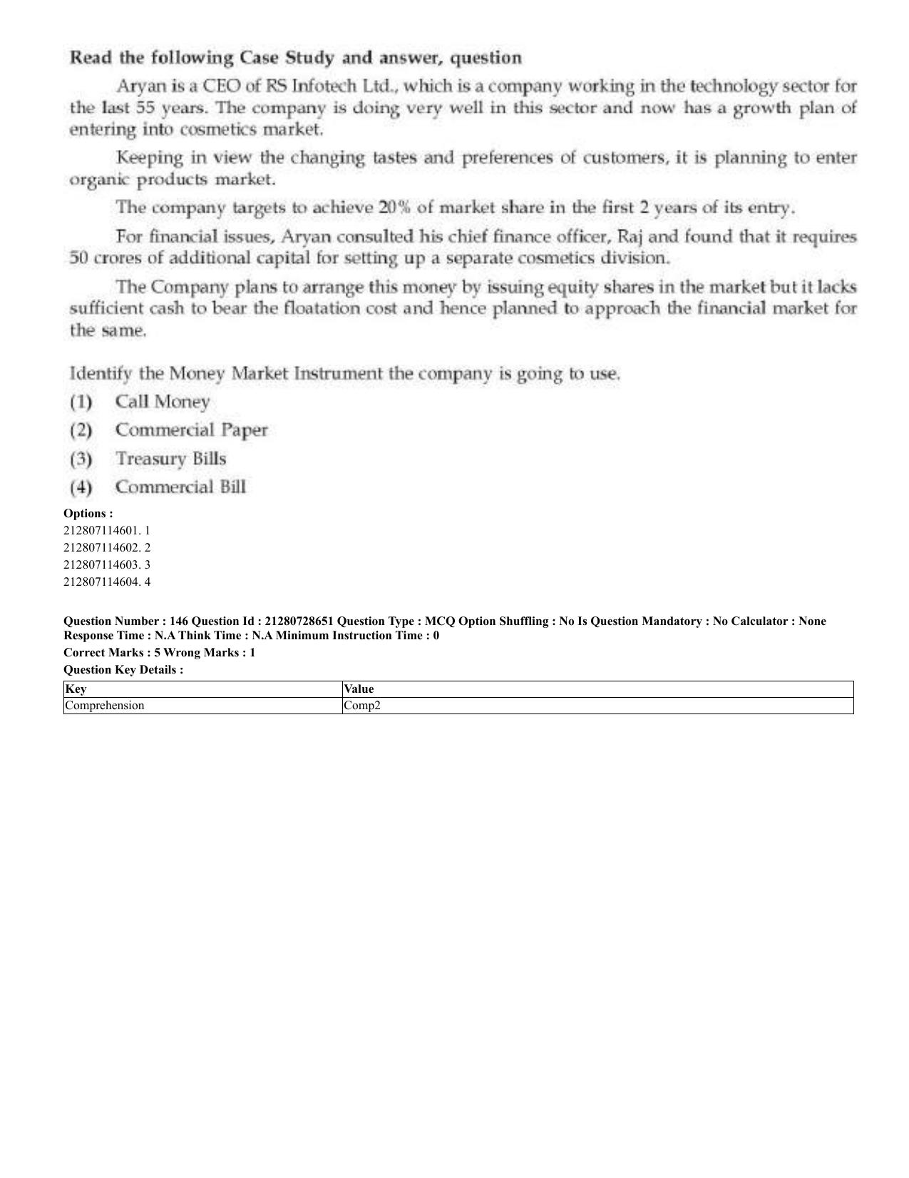 CUET 2023 Domestic Shift 3 Question Paper - 17 June 2023 - Page 133