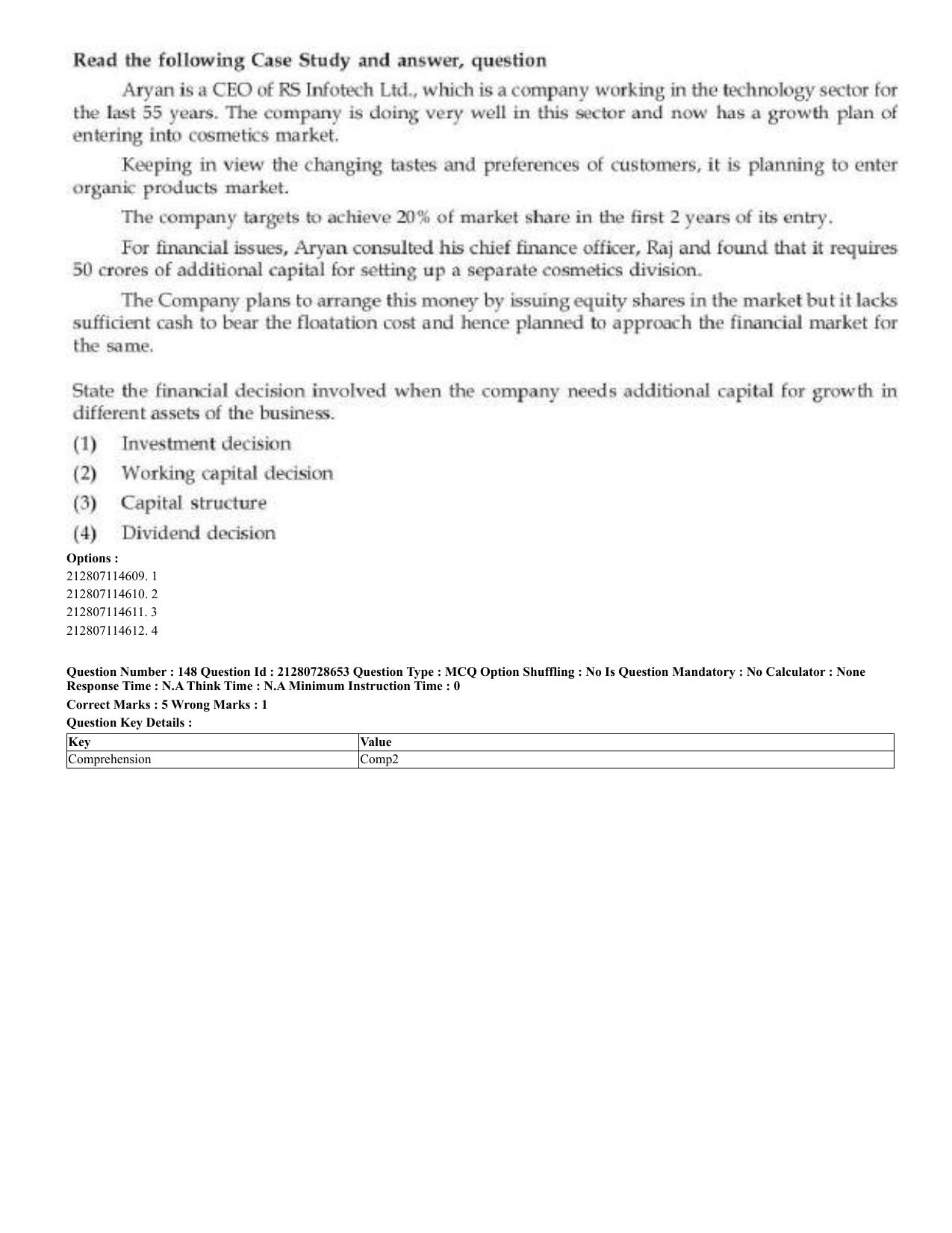 CUET 2023 Domestic Shift 3 Question Paper - 17 June 2023 - Page 137