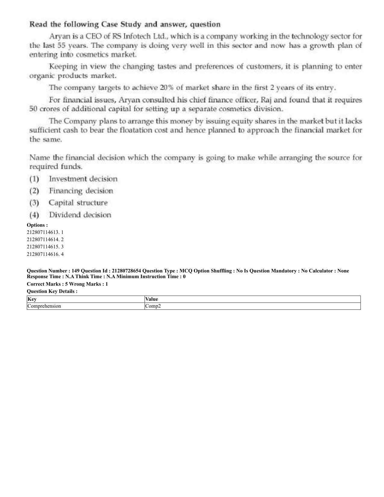 CUET 2023 Domestic Shift 3 Question Paper - 17 June 2023 - Page 139