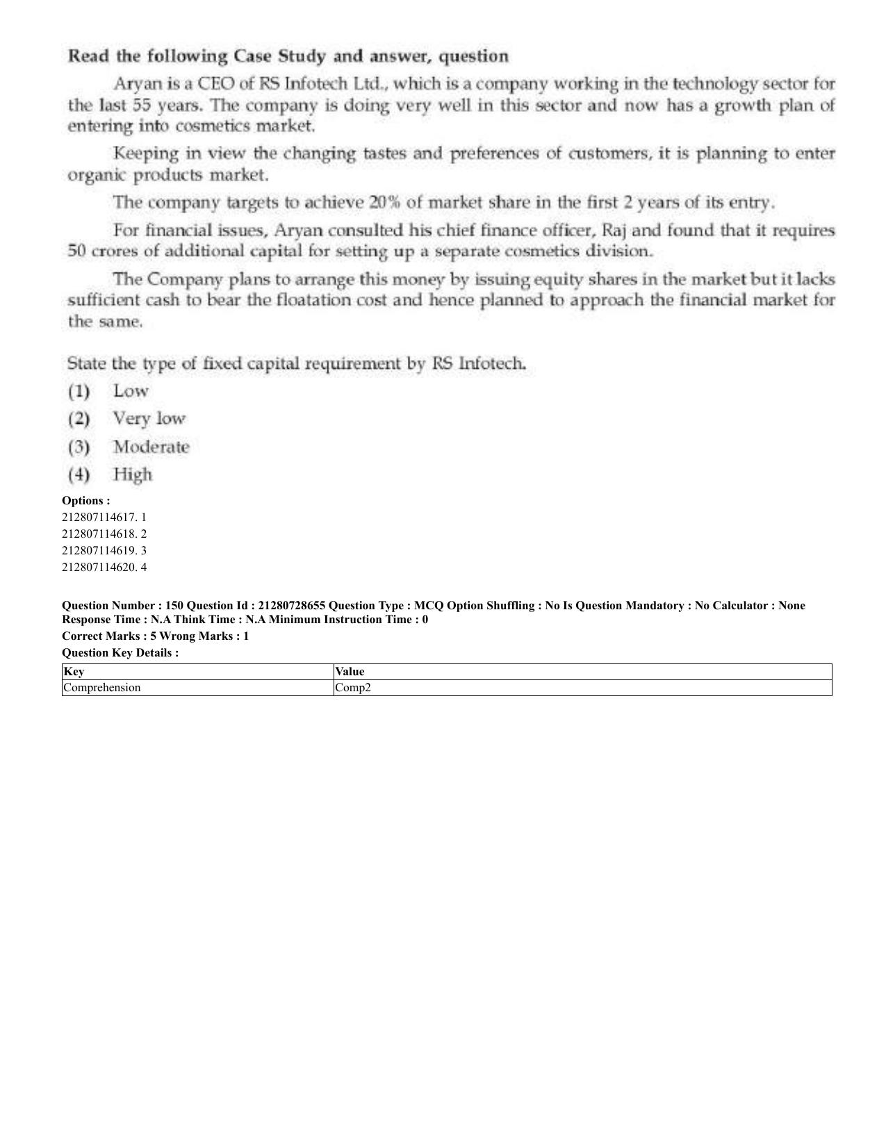 CUET 2023 Domestic Shift 3 Question Paper - 17 June 2023 - Page 141
