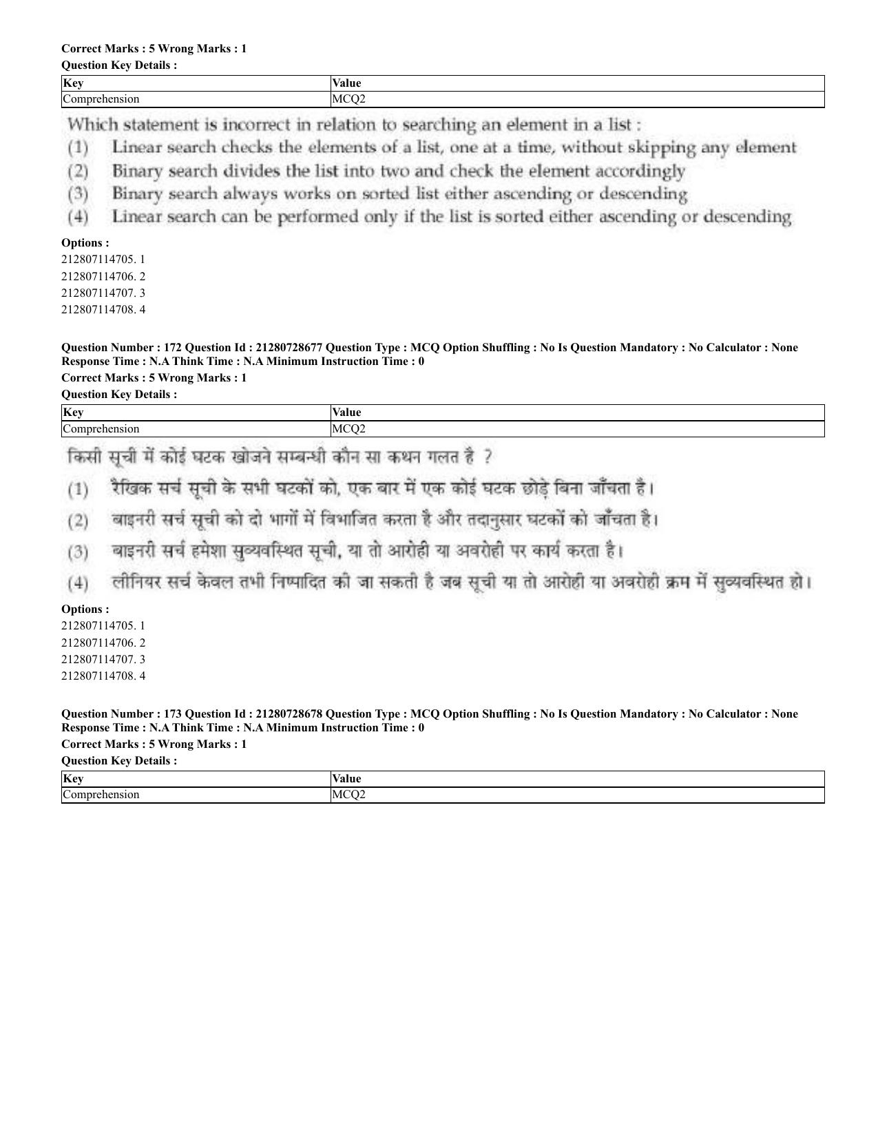 CUET 2023 Domestic Shift 3 Question Paper - 17 June 2023 - Page 161