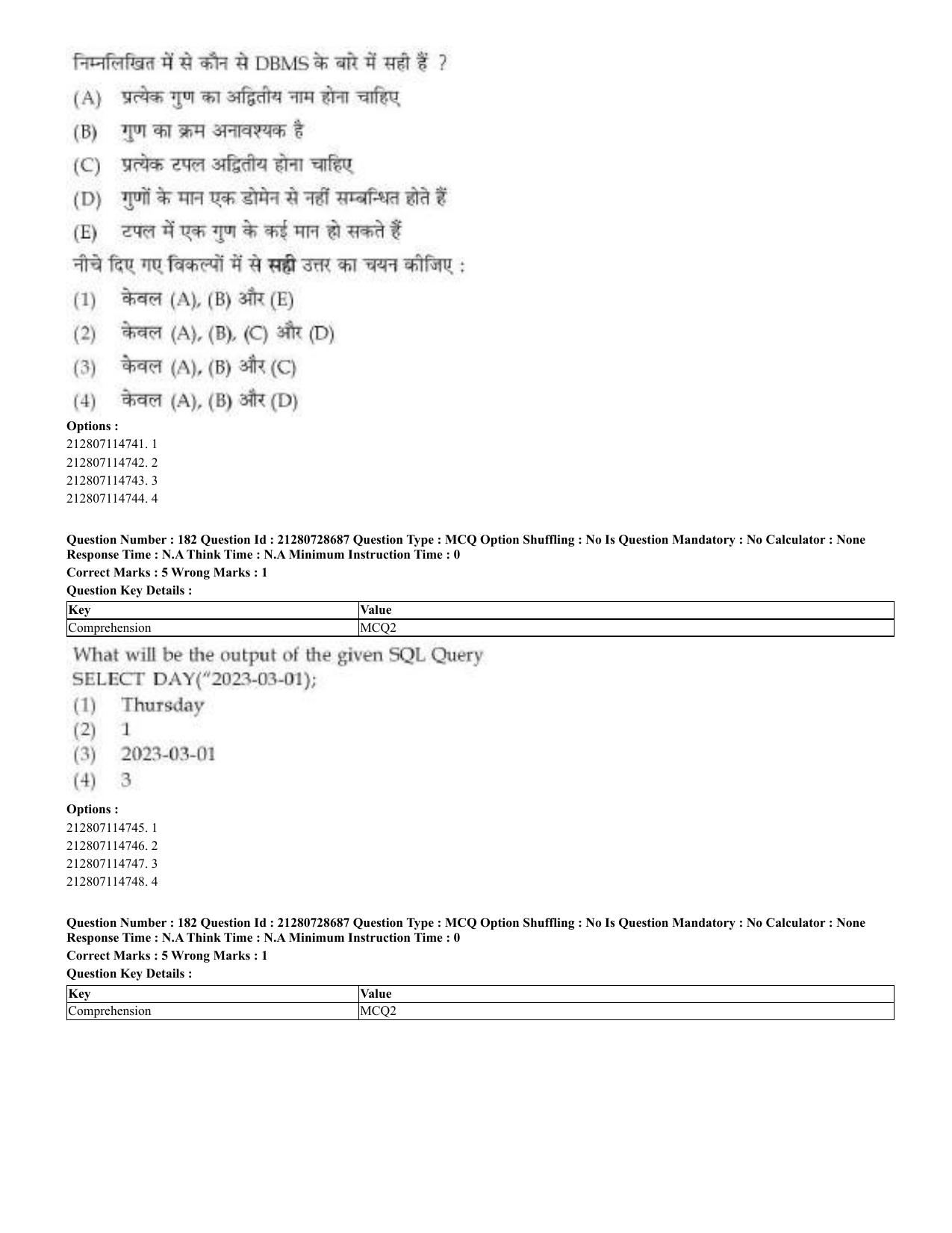 CUET 2023 Domestic Shift 3 Question Paper - 17 June 2023 - Page 170