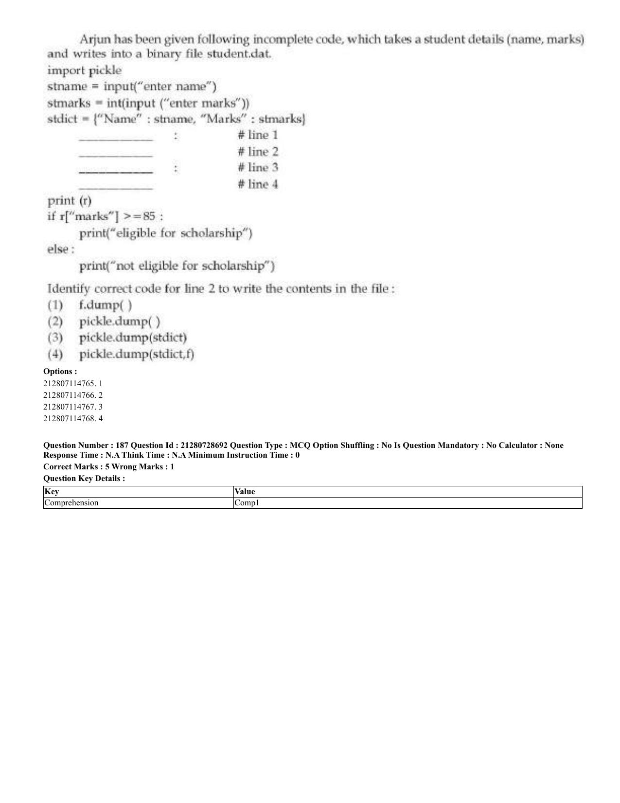 CUET 2023 Domestic Shift 3 Question Paper - 17 June 2023 - Page 176